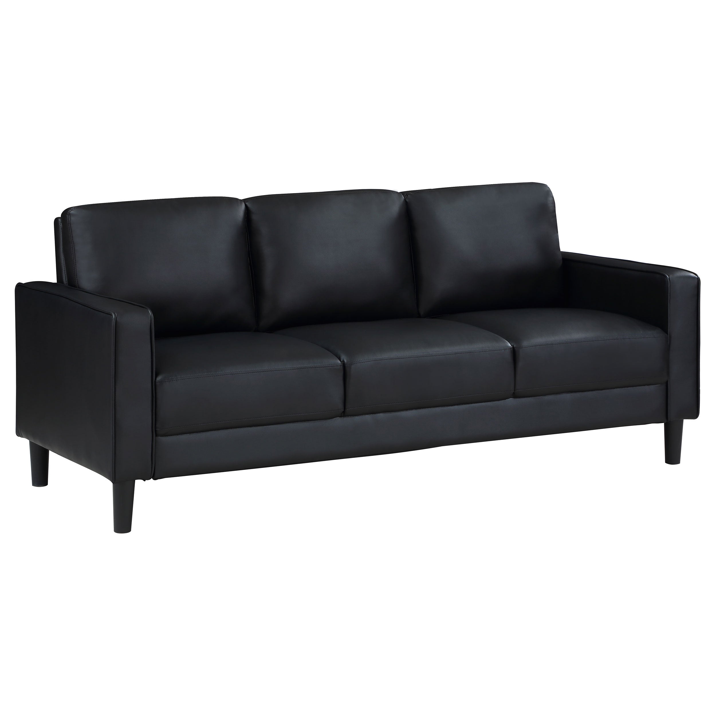 Ruth 77-inch Fabric Upholstered Track Arm Sofa Black