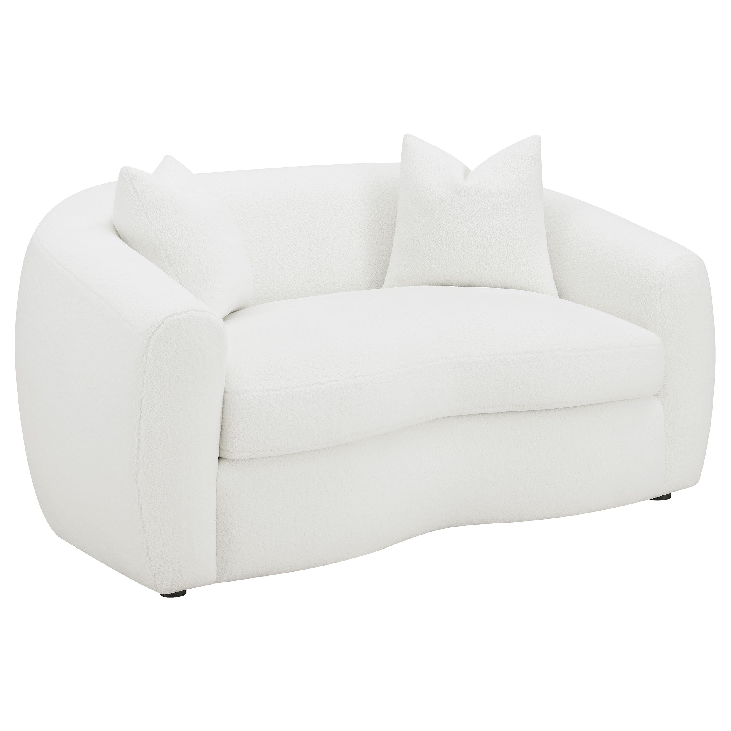 Isabella 3-piece Faux Sheepskin Upholstered Sofa Set In Natural