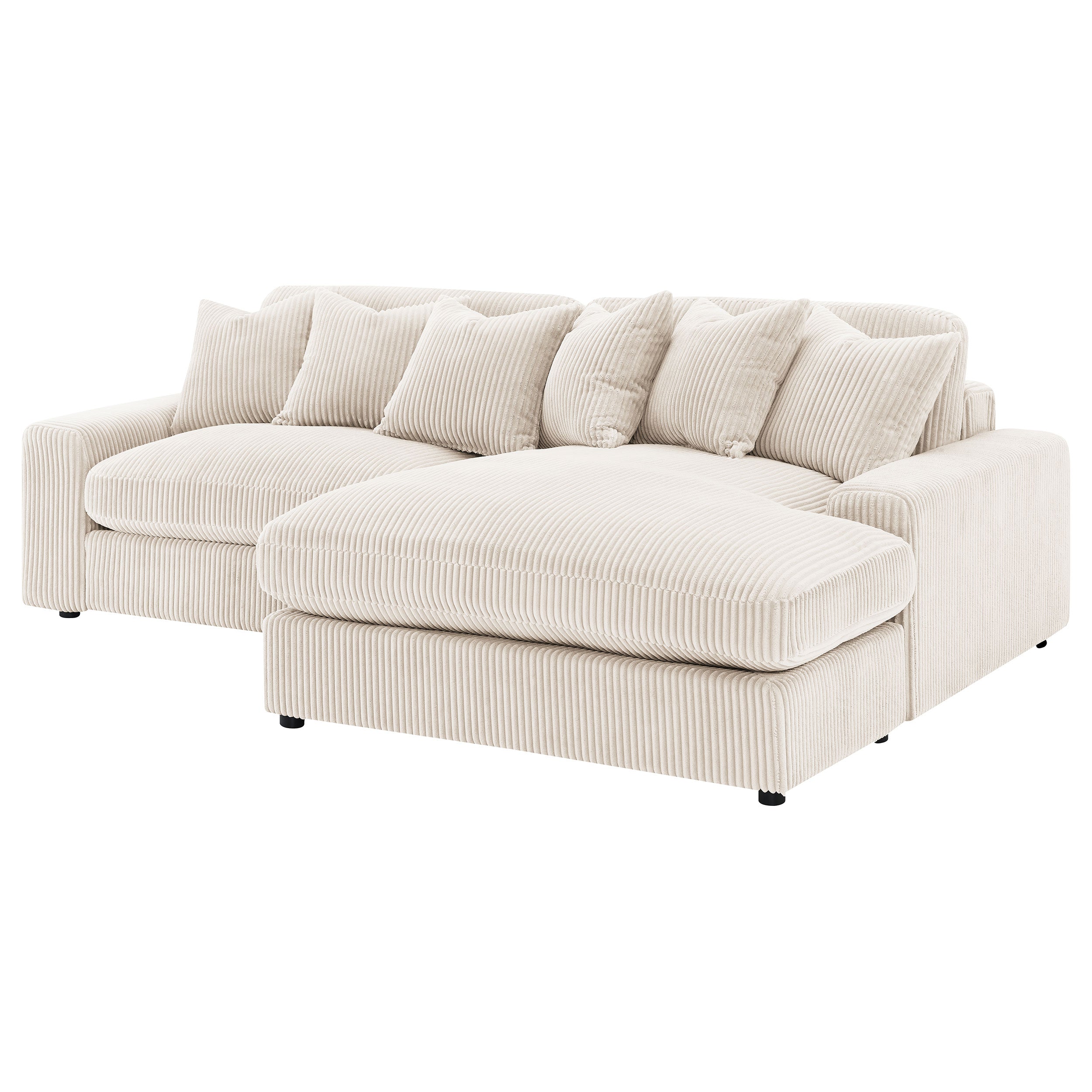 Blaine Upholstered Reversible Chaise Sectional Sofa - Sand