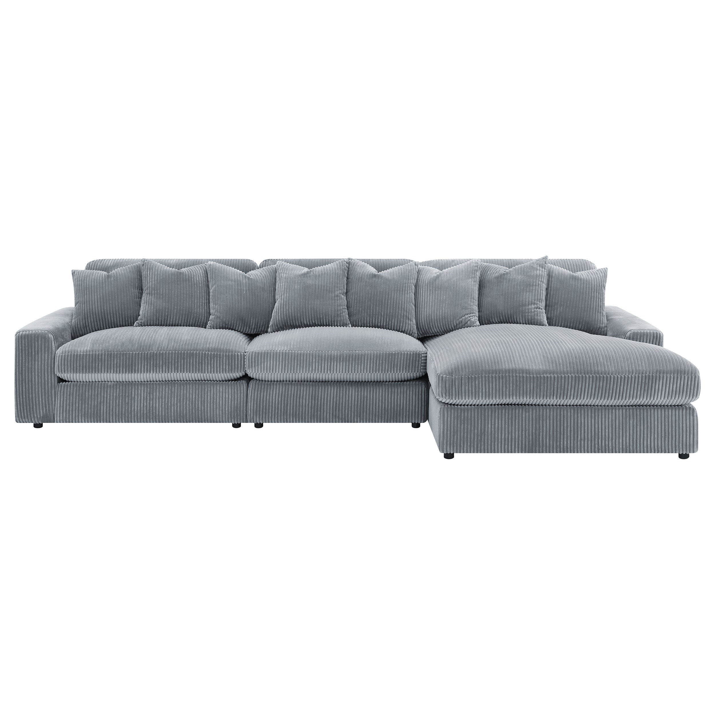 Blaine Upholstered Reversible Chaise Sectional Sofa - Fog