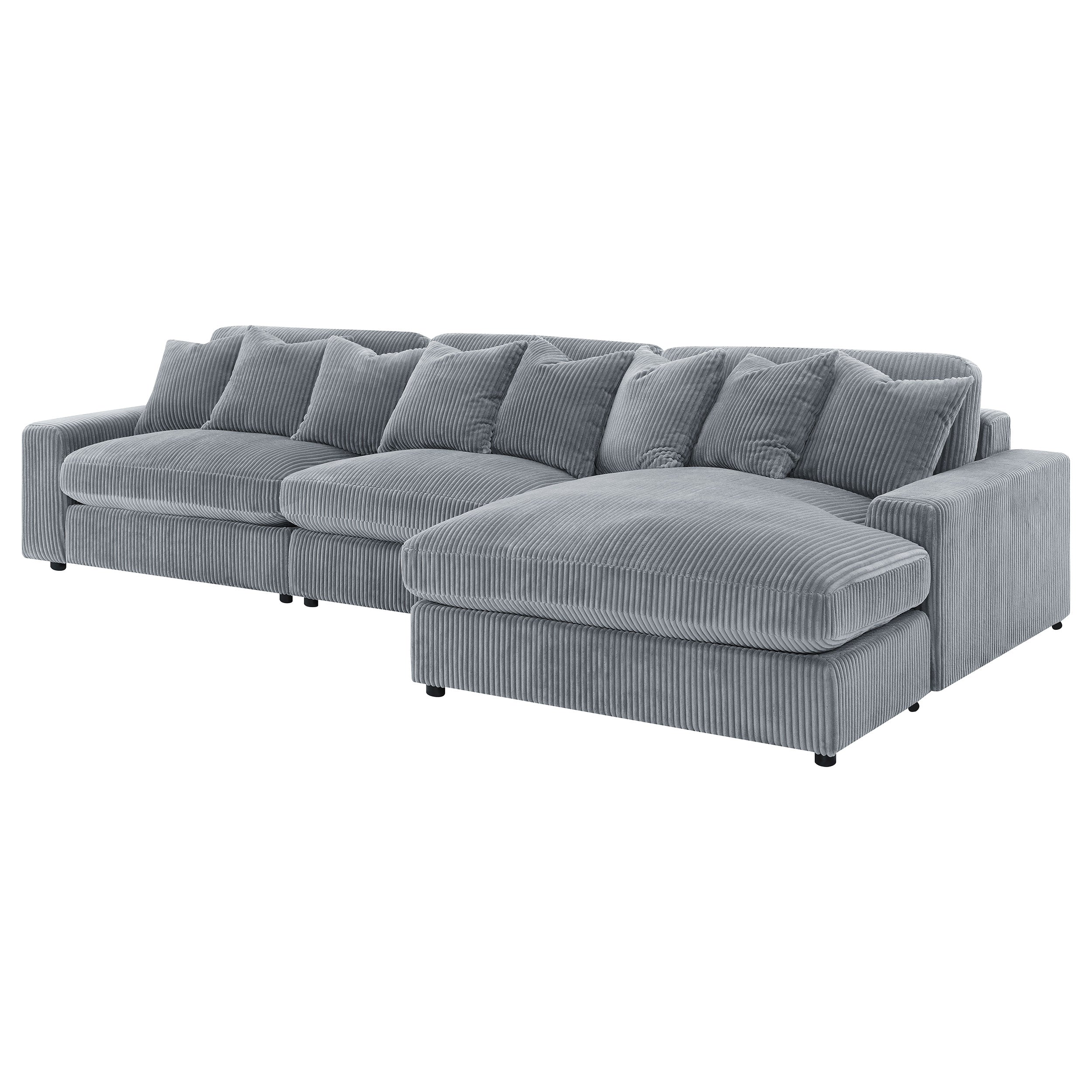 Blaine Upholstered Reversible Chaise Sectional Sofa - Fog