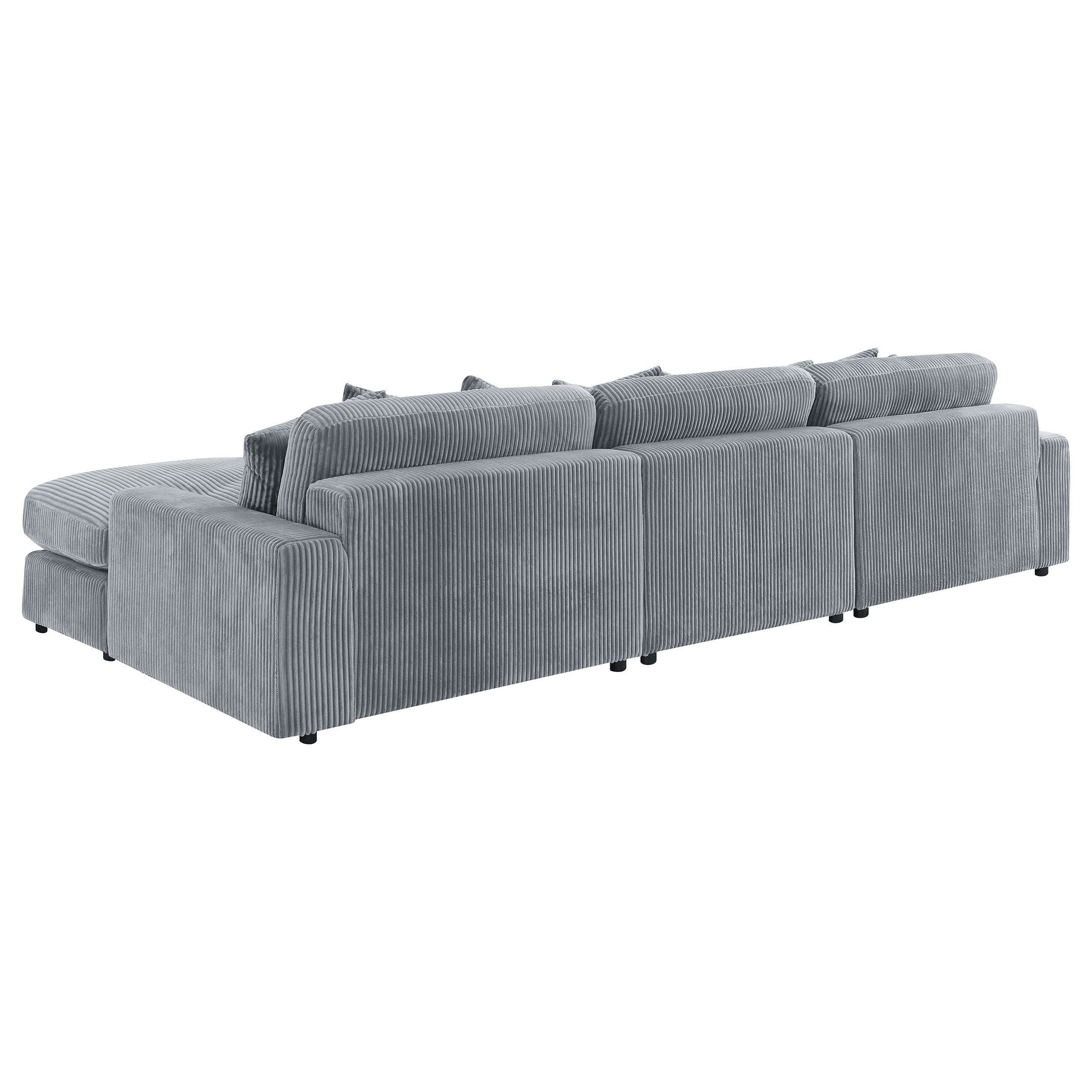 Blaine Upholstered Reversible Chaise Sectional Sofa - Fog