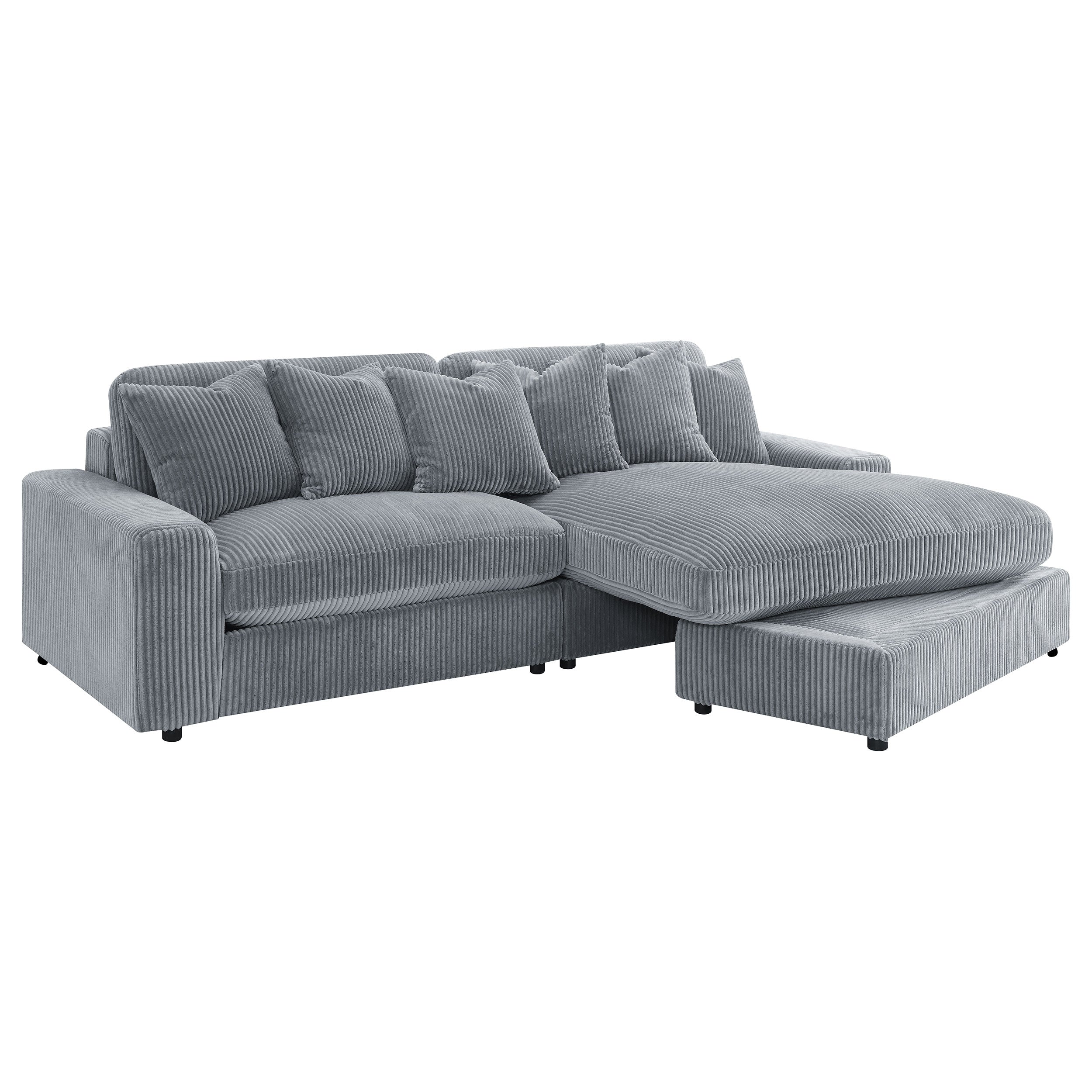 Blaine Upholstered Reversible Chaise Sectional Sofa - Fog (509900)