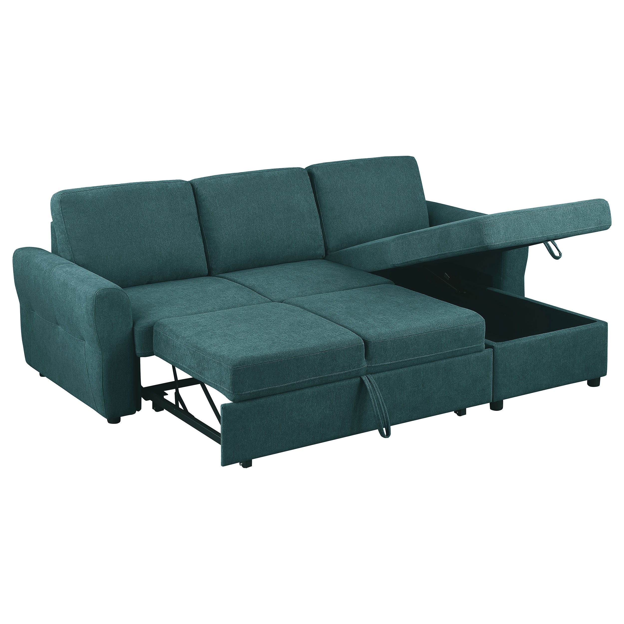 Samantha Sleeper Sectional Sofa - Teal Blue