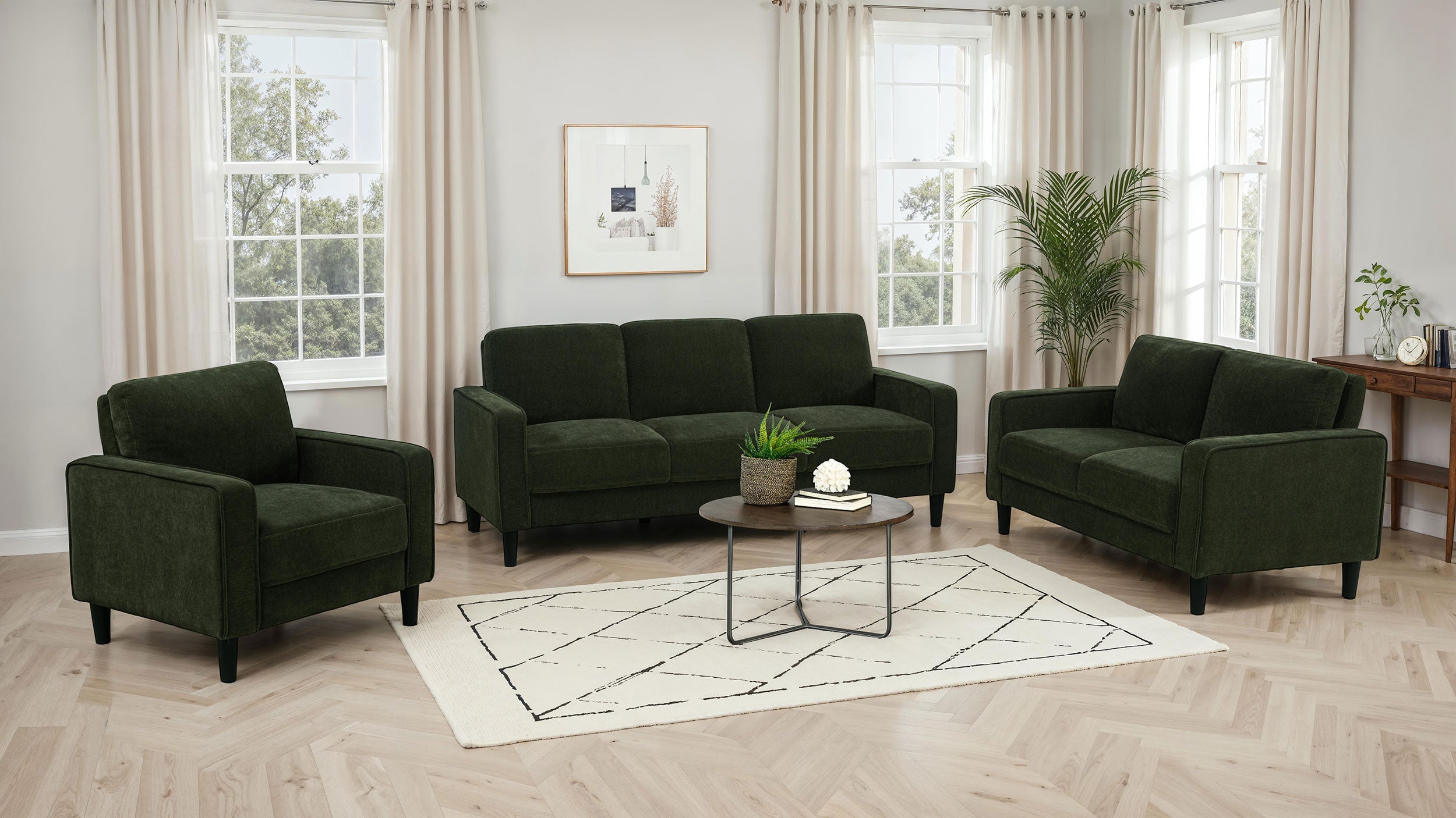 Ruth Sofa Set - 3 Piece - Matcha