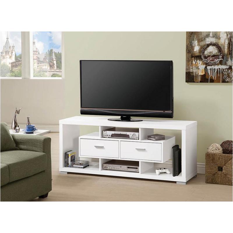 2-Drawer Rectangular TV Console Stand in White