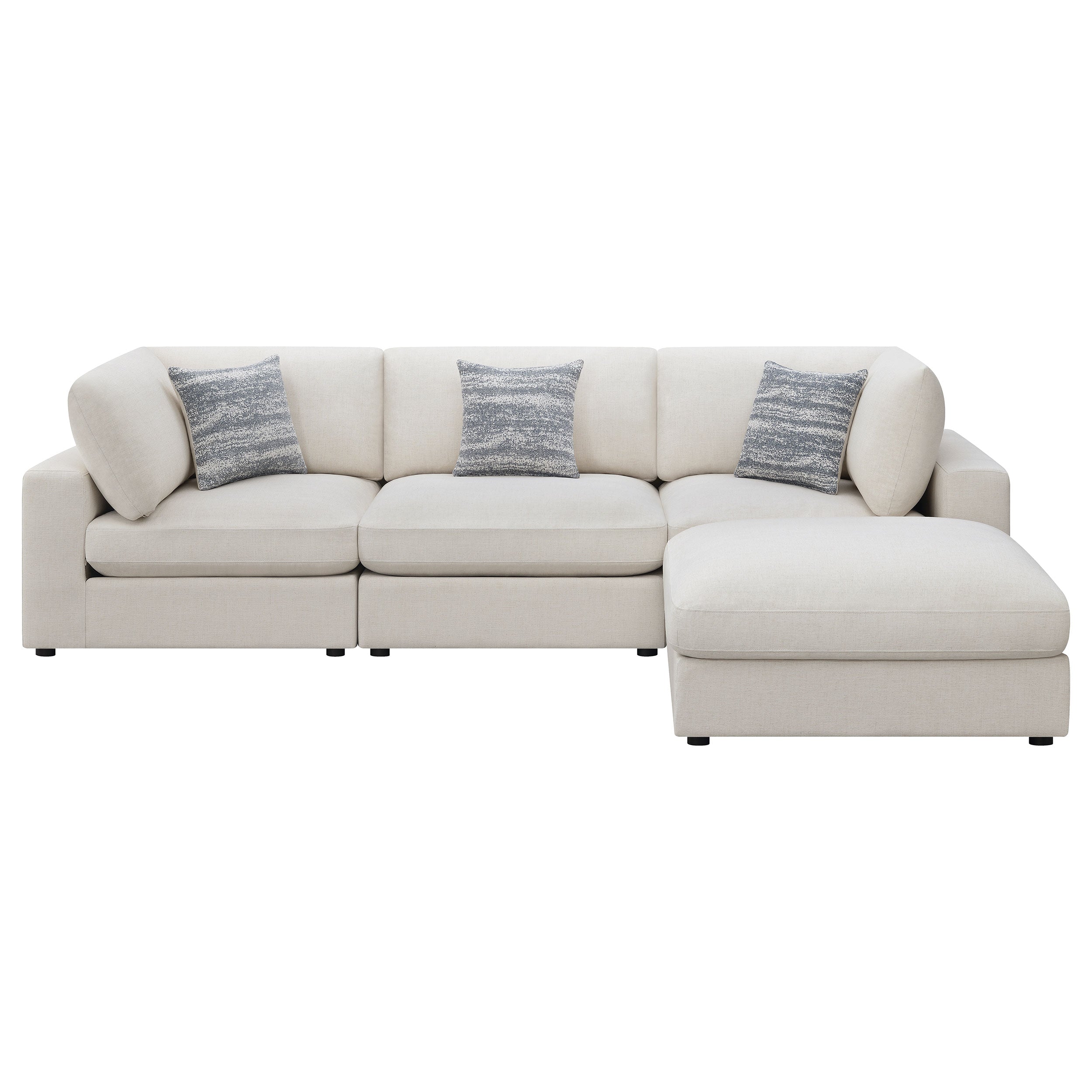 Serene Upholstered Modular Sectional Sofa - Beige (551321-SETB)