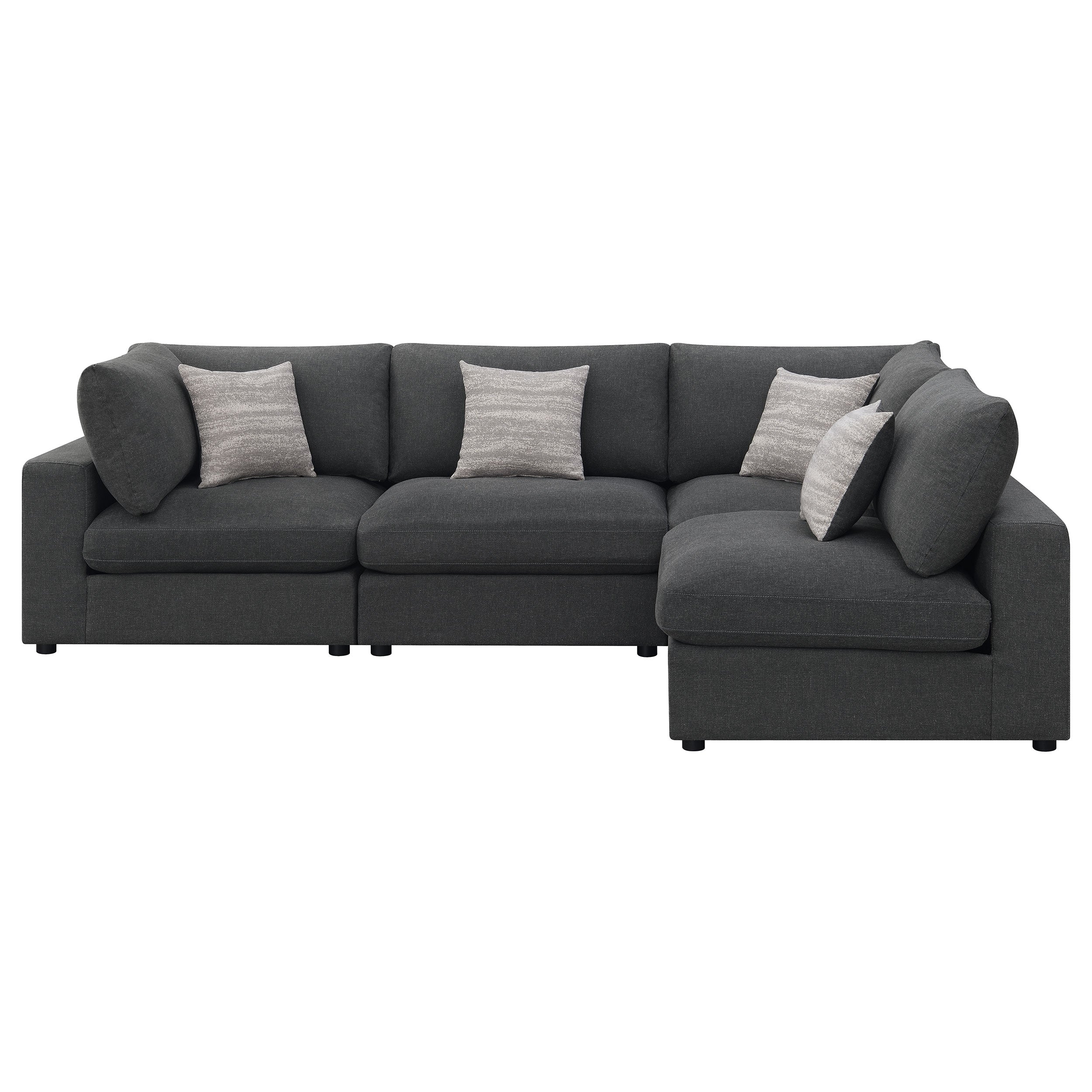 Serene Upholstered Modular Sectional Sofa - Charcoal (551324-SETA)