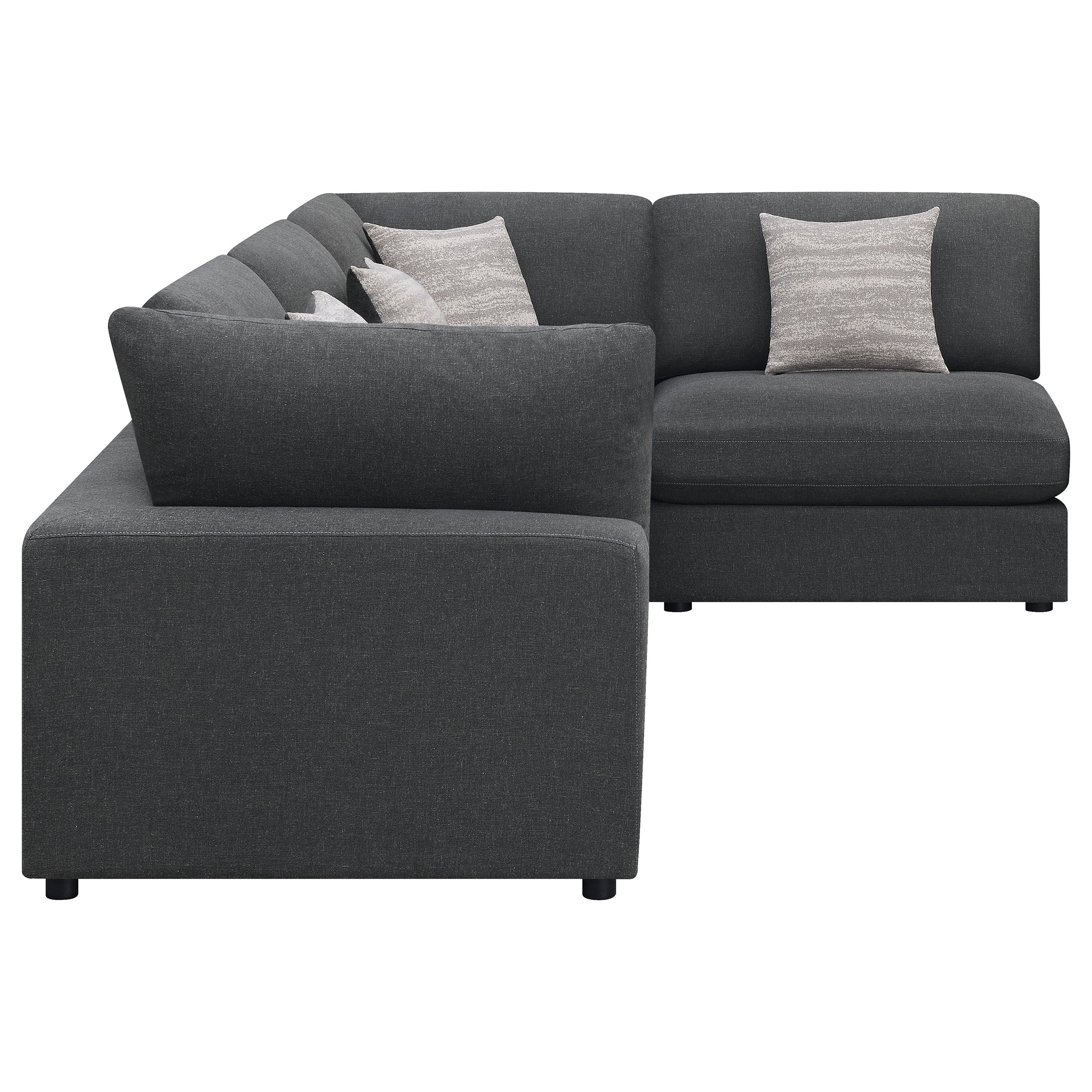 Serene Upholstered Modular Sectional Sofa - Charcoal (551324-SETA)