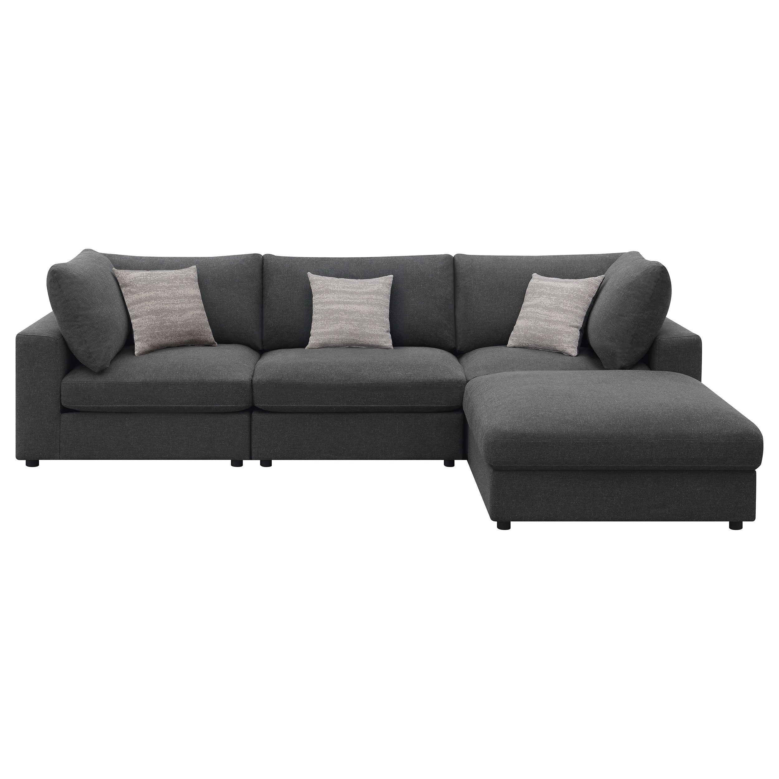 Serene Upholstered Modular Sectional Sofa - Charcoal (551324-SETB)