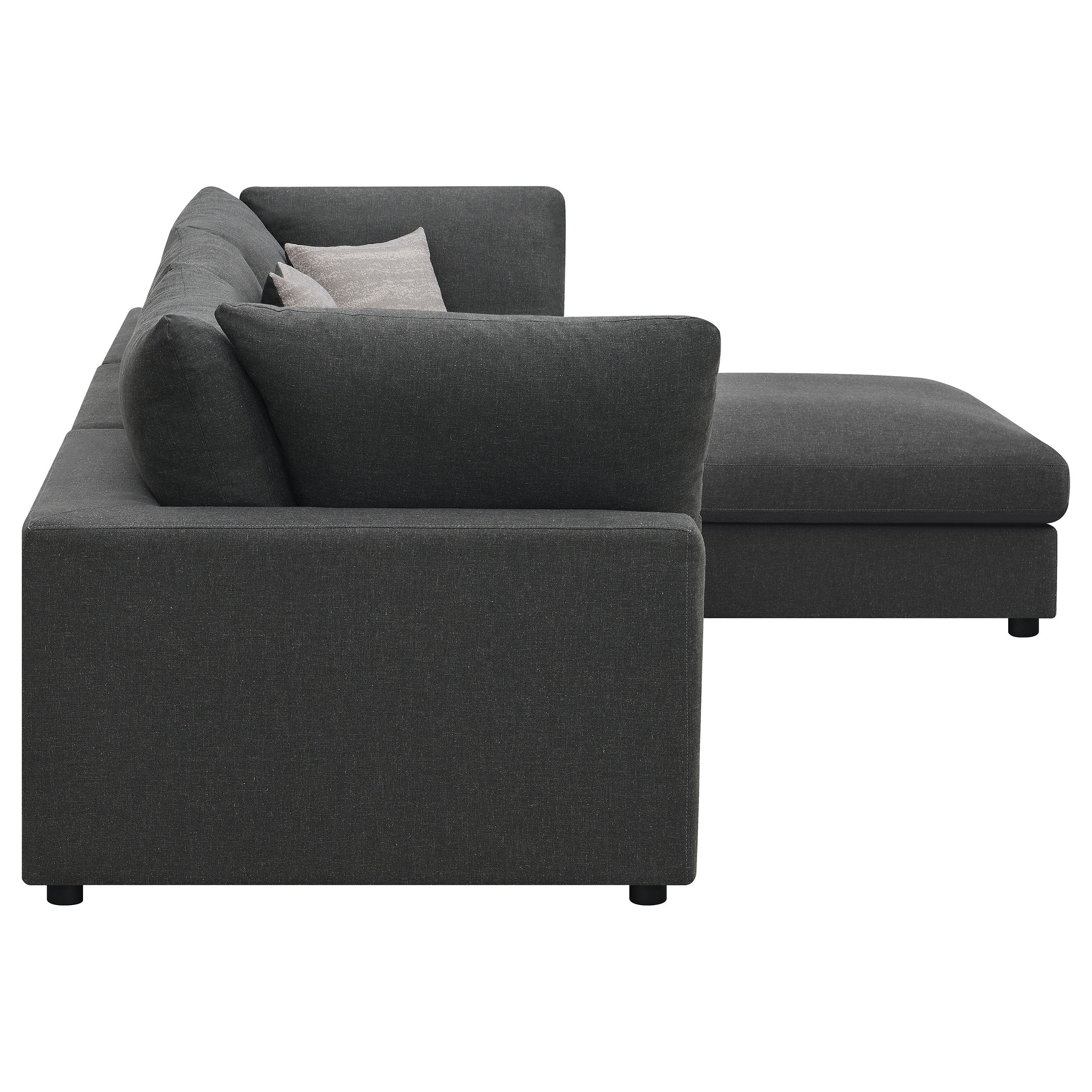 Serene Upholstered Modular Sectional Sofa - Charcoal (551324-SETB)
