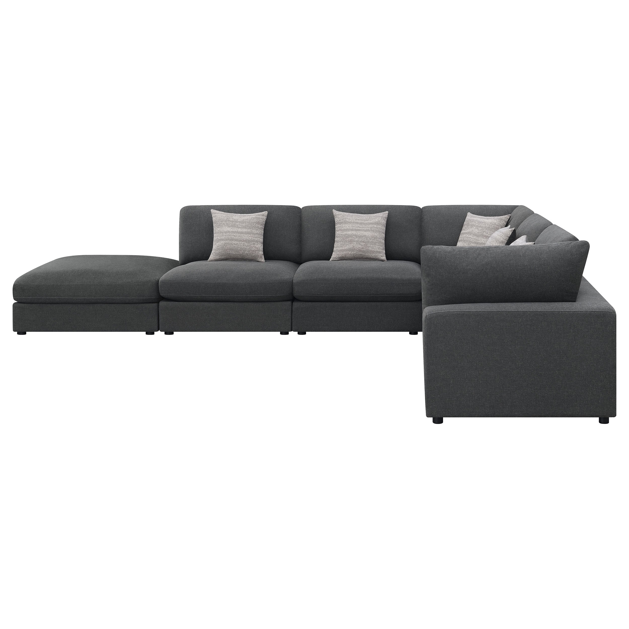 Serene Upholstered Modular Sectional Sofa - Charcoal