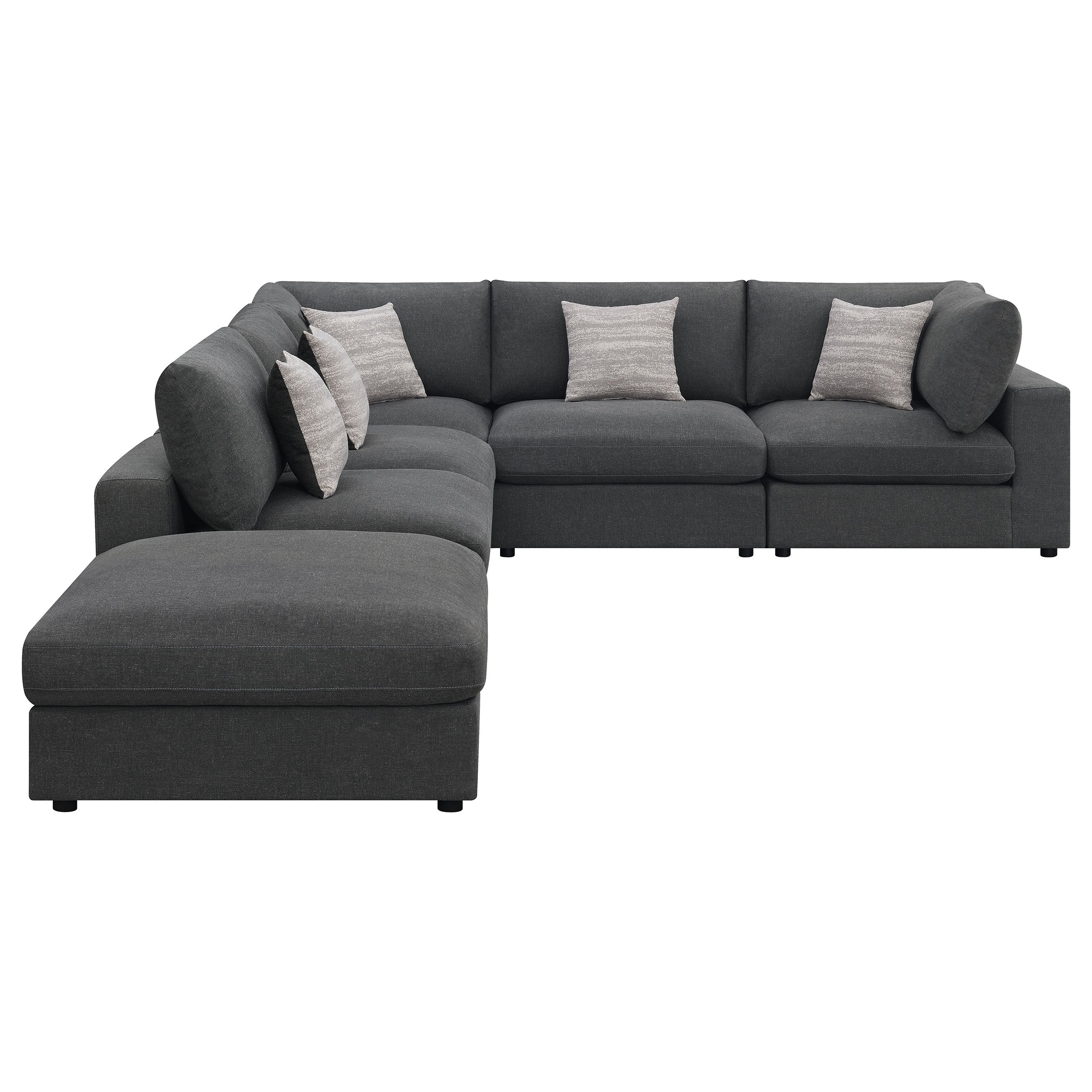 Serene Upholstered Modular Sectional Sofa - Charcoal