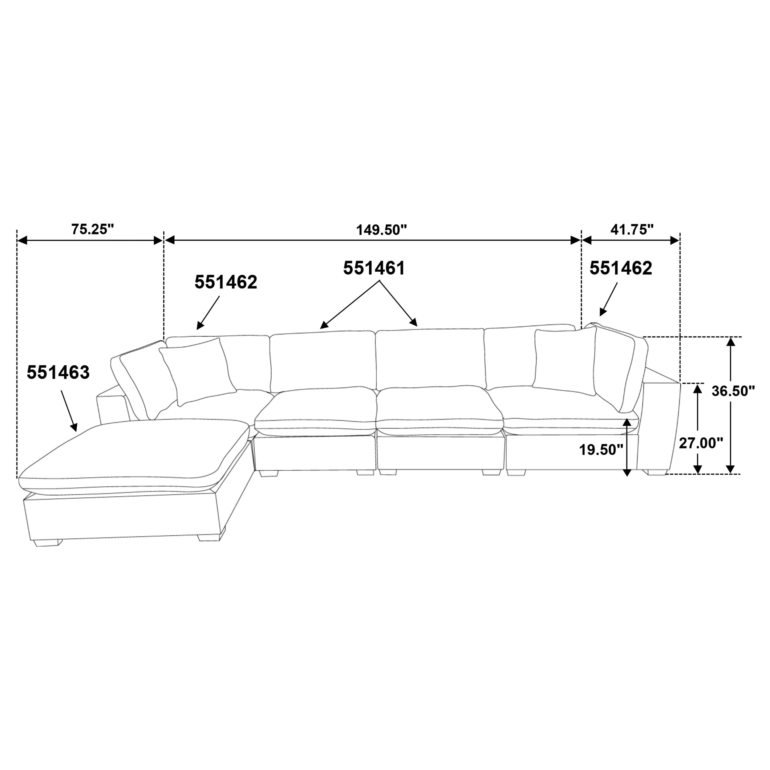 Lakeview Upholstered Modular Sectional Sofa - Ivory (551461-SETB)