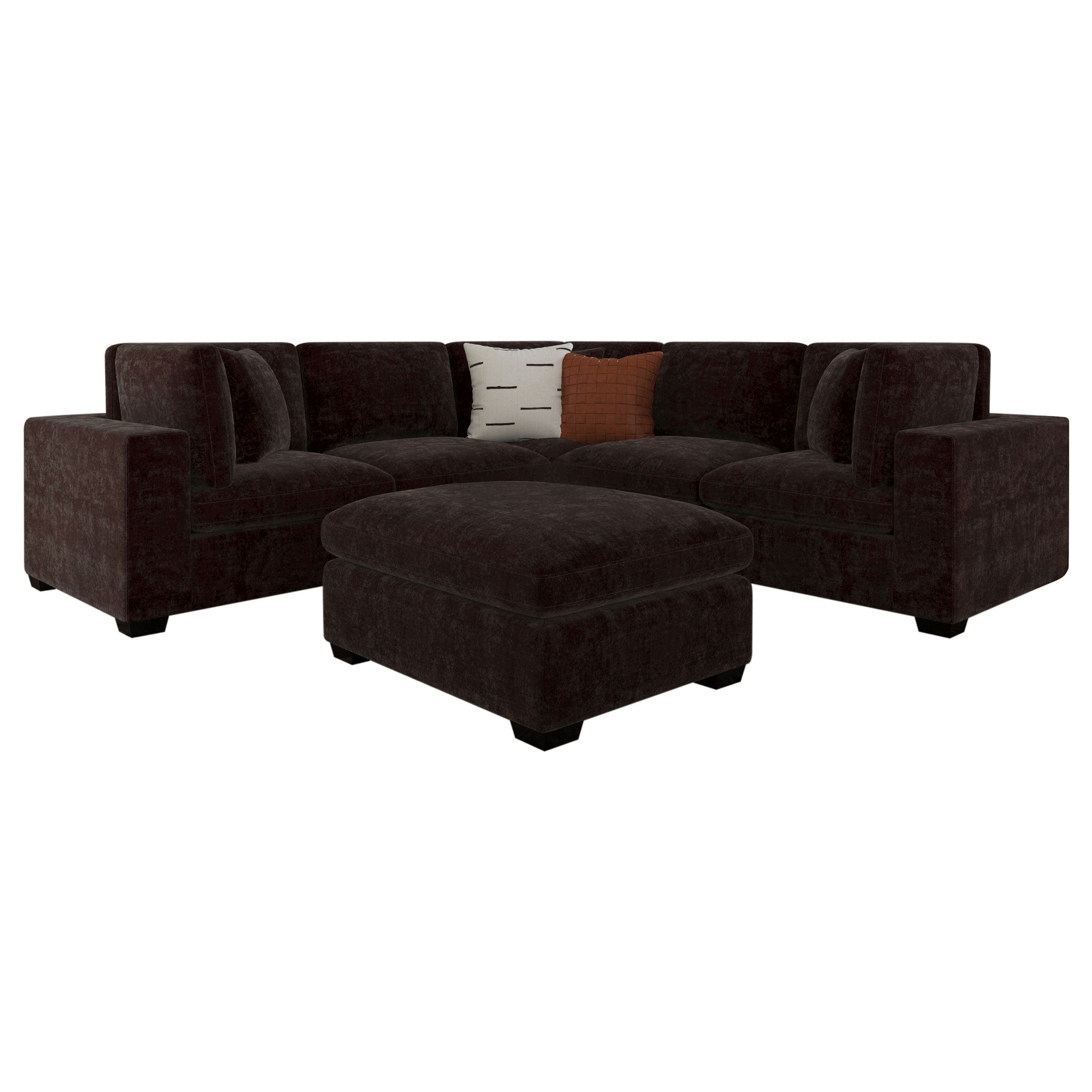 Lakeview Upholstered Modular Sectional Chocolate - Dark Chocolate (551464-SETA)