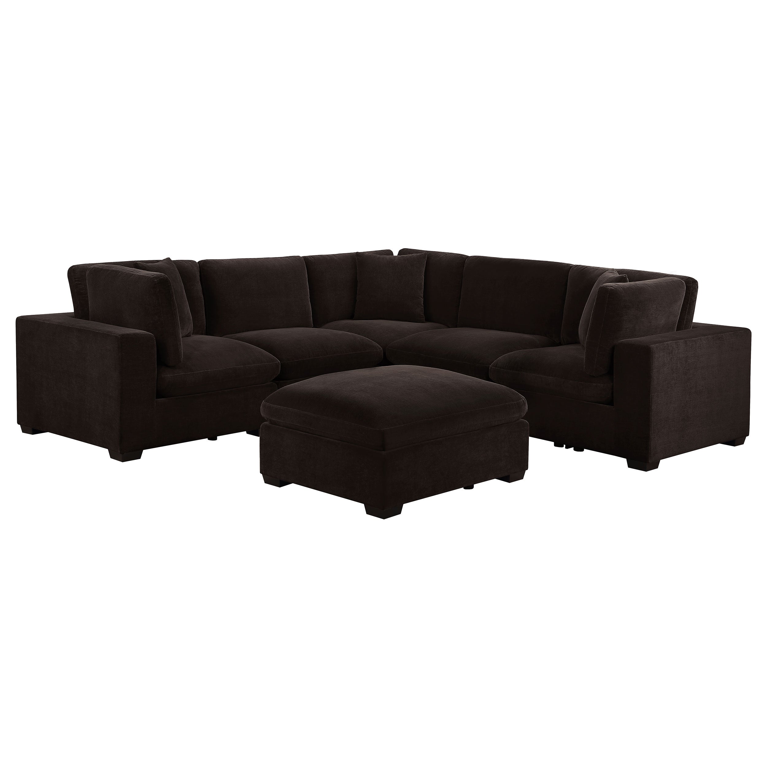 Lakeview Upholstered Modular Sectional Chocolate - Dark Chocolate (551464-SETA)