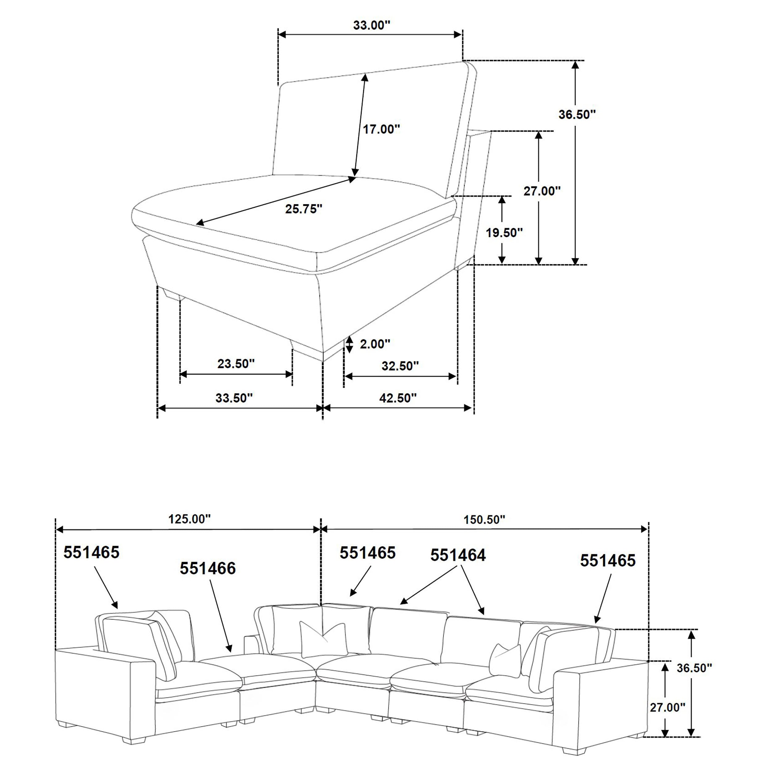 Lakeview Upholstered Modular Sectional Chocolate - Dark Chocolate