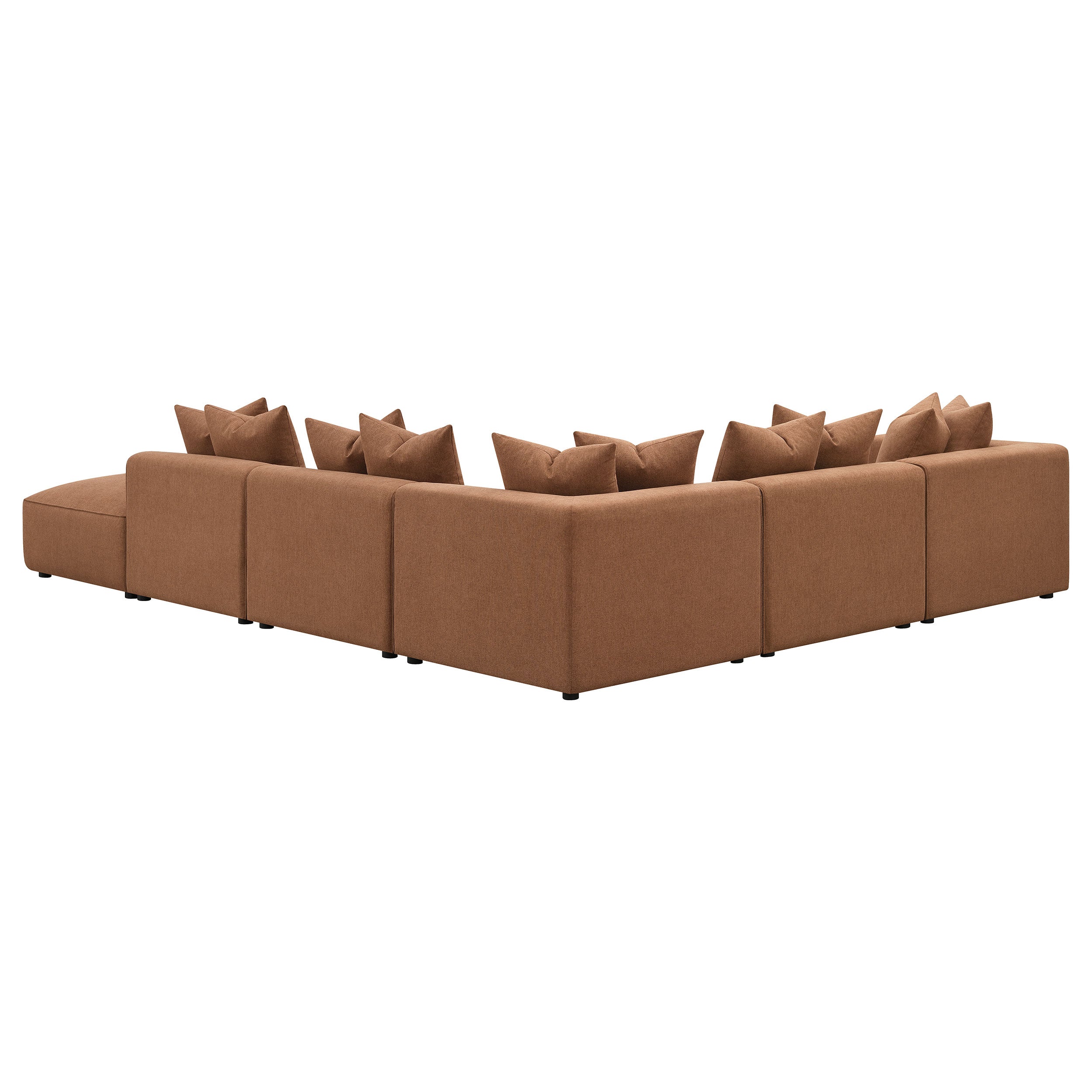 Jennifer 6 Piece Upholstered Modular Sectional Sofa - Terracotta