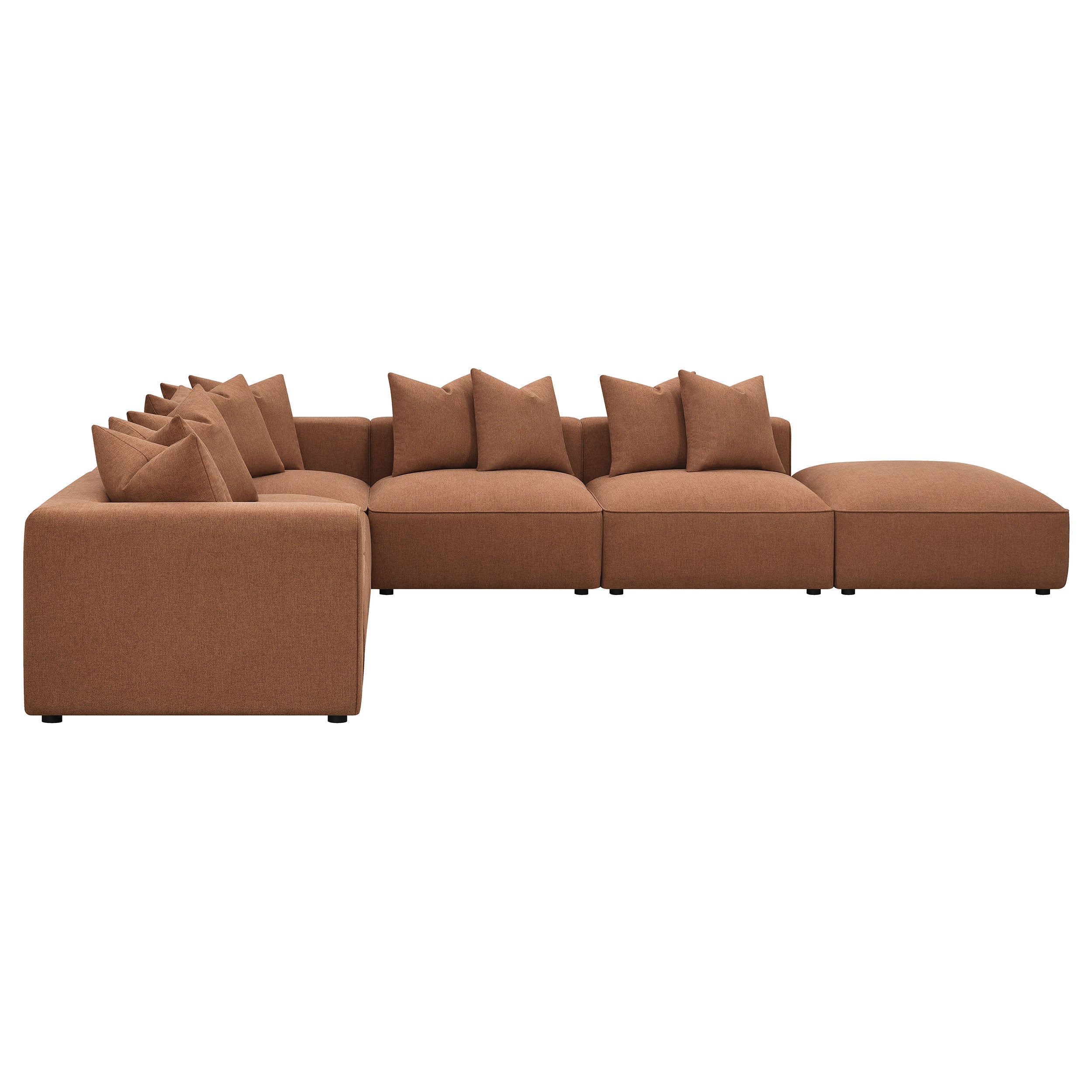 Jennifer 6 Piece Upholstered Modular Sectional Sofa - Terracotta