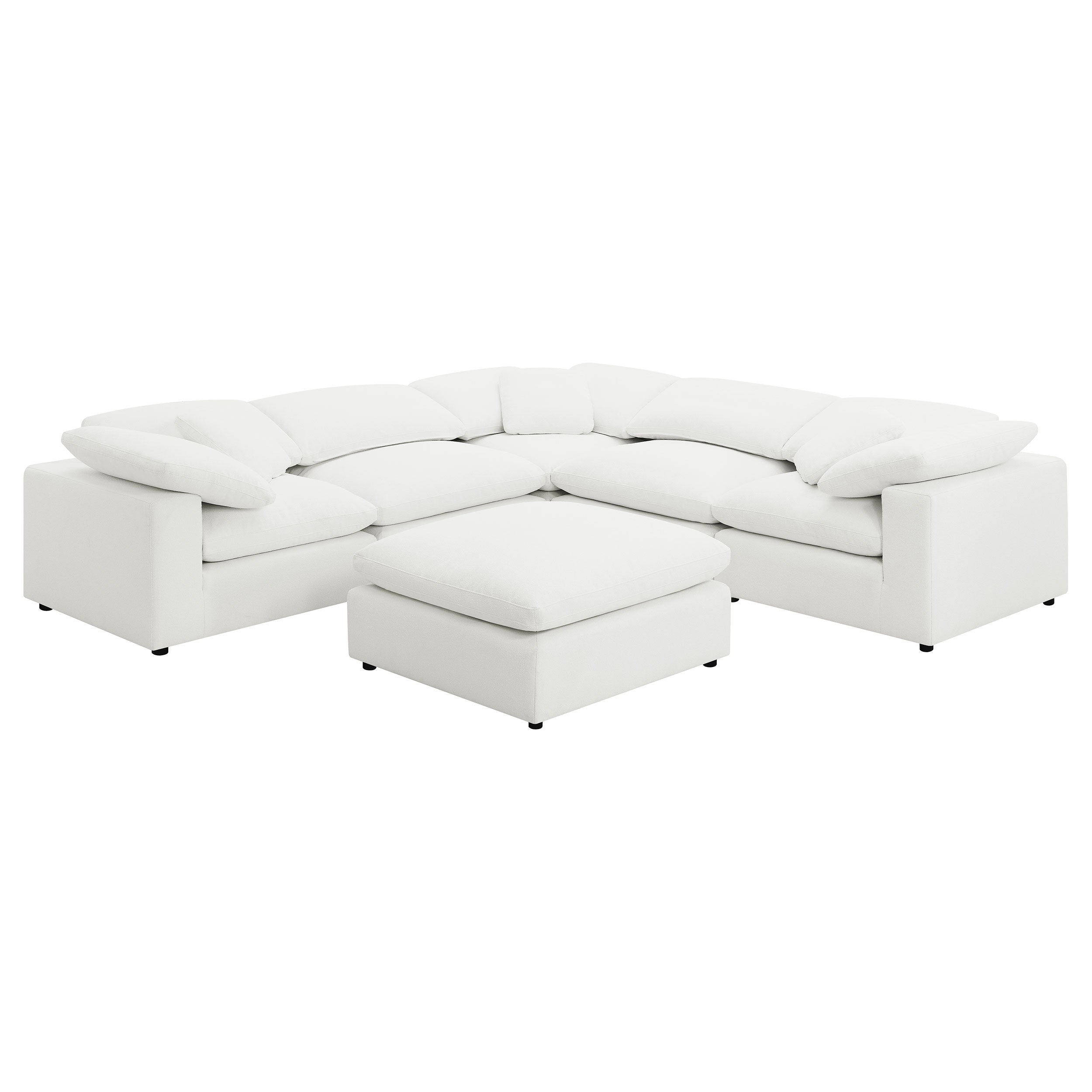 Raleigh Boucle Upholstered Modular Sectional Ivory - Ivory (551751-SETA)