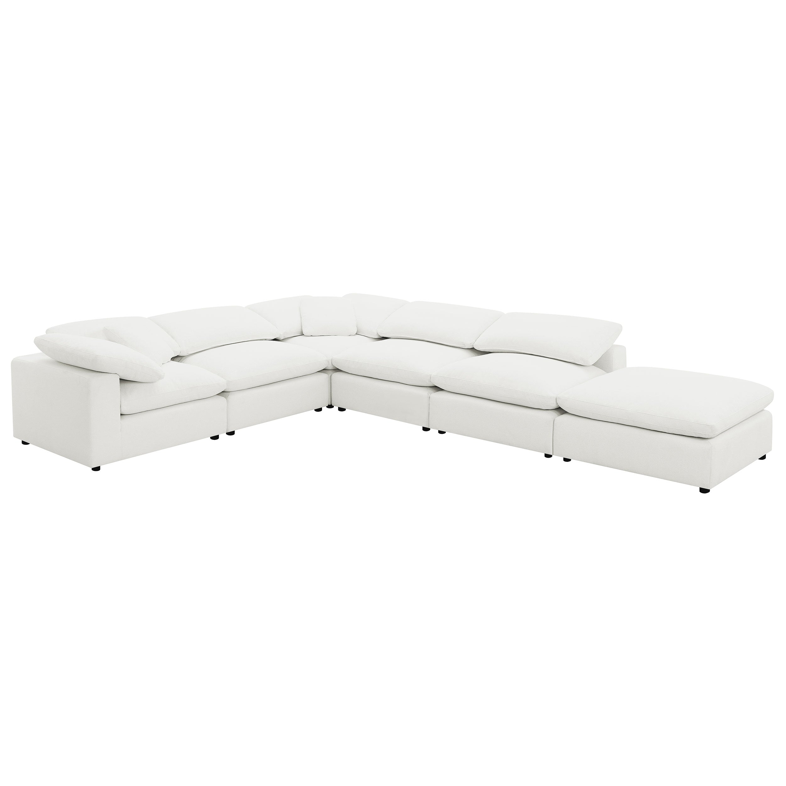 Raleigh Boucle Upholstered Modular Sectional Ivory - Ivory
