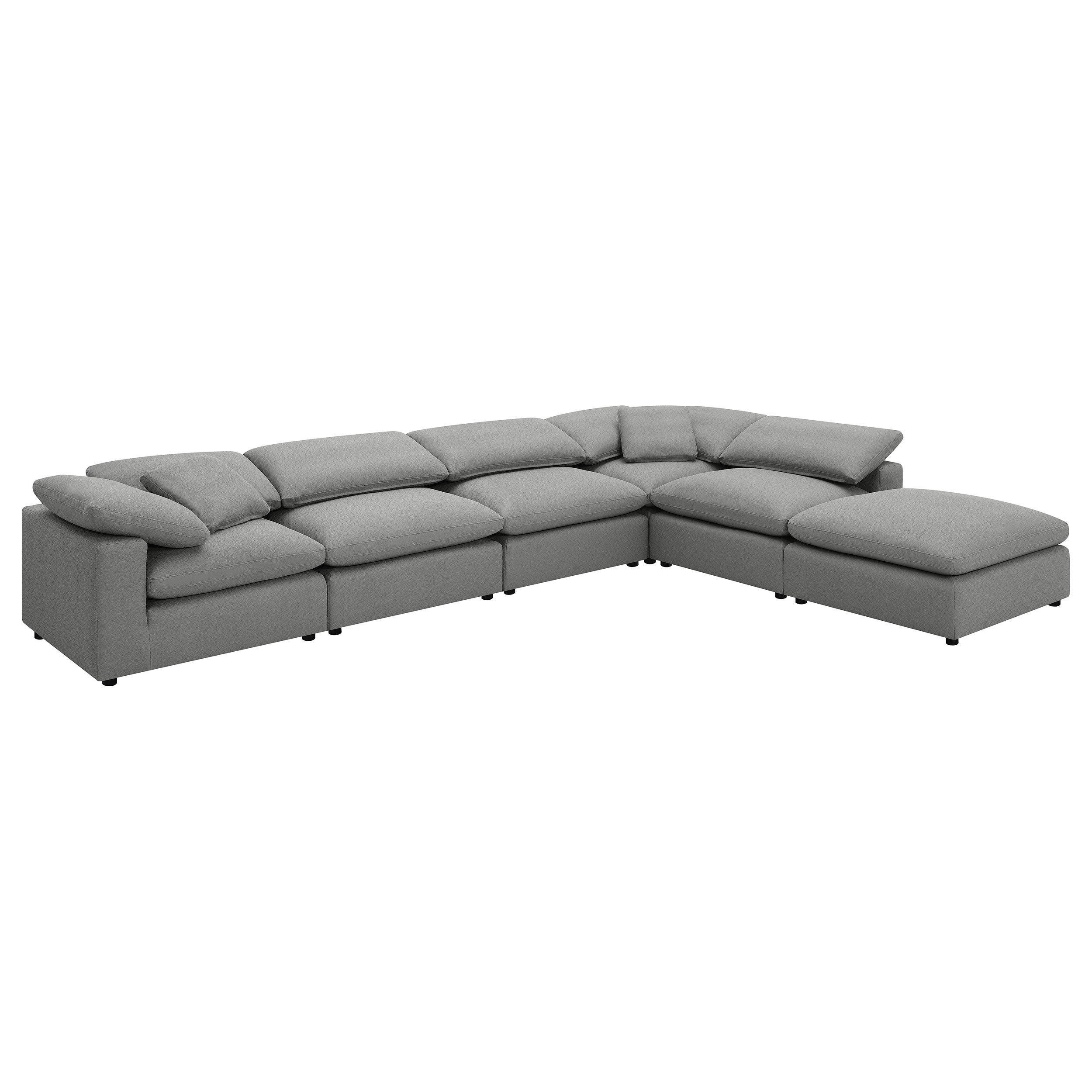 Raleigh Boucle Upholstered Modular Sectional Grey - Grey