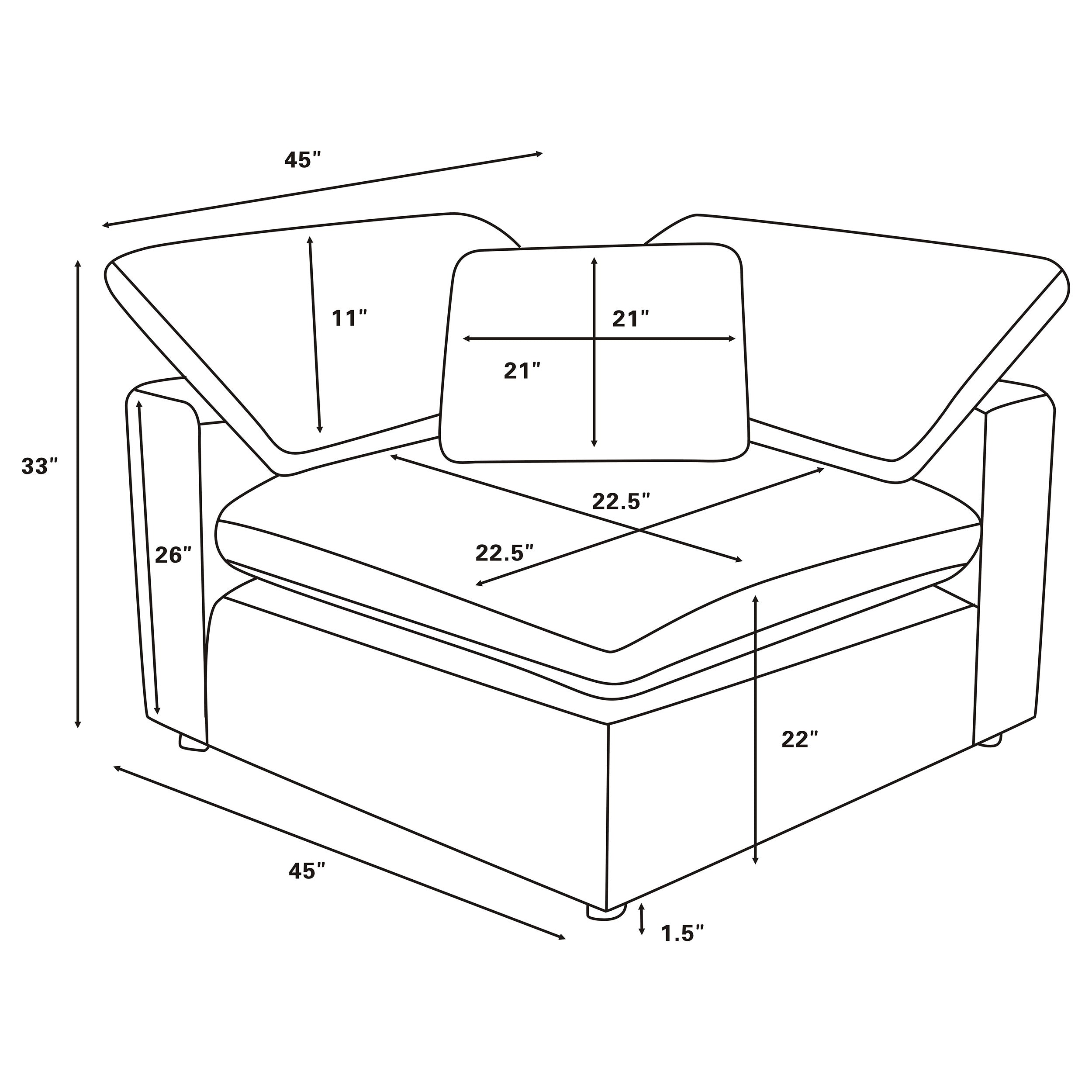 Raleigh Boucle Upholstered Modular Sectional Grey - Grey