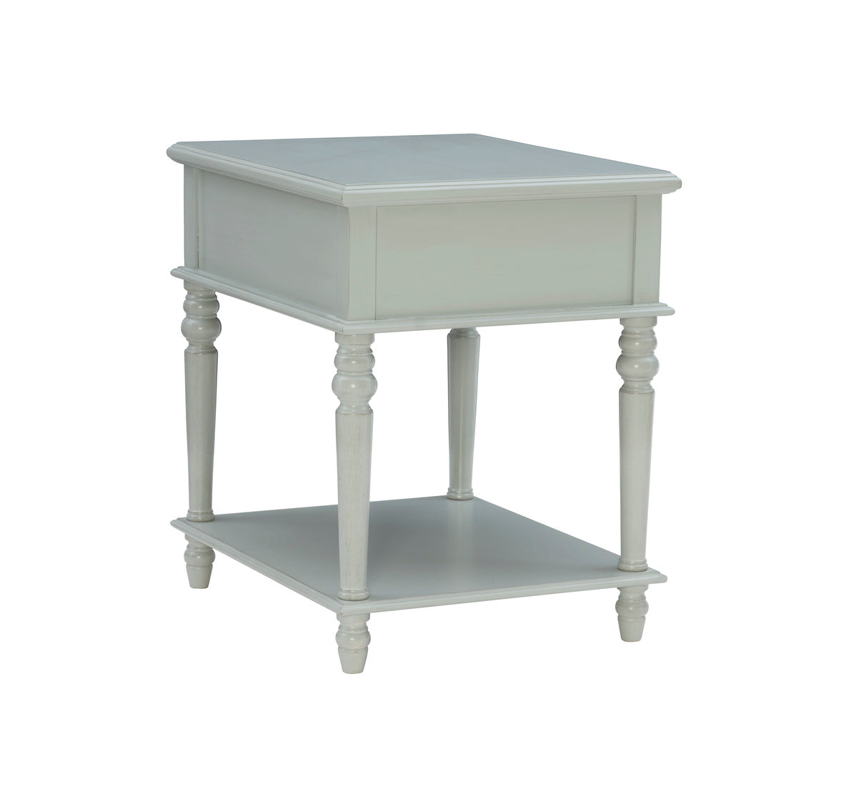 Powell Pike Grey Side Accent Table With Drawer