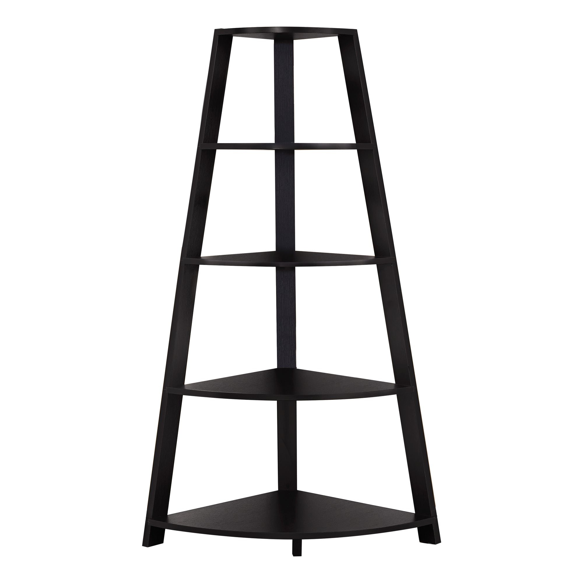 4 Shelf Corner Triangular Bookcase Shelf Etagere In Brown