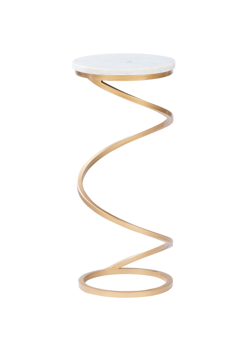 Contemporary White marble Spiral Accent Table
