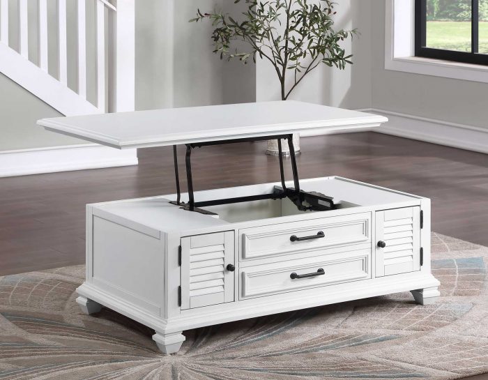 Charlestown Modern Farmhouse Soft White Lift-top Wood Cocktail Coffee Table