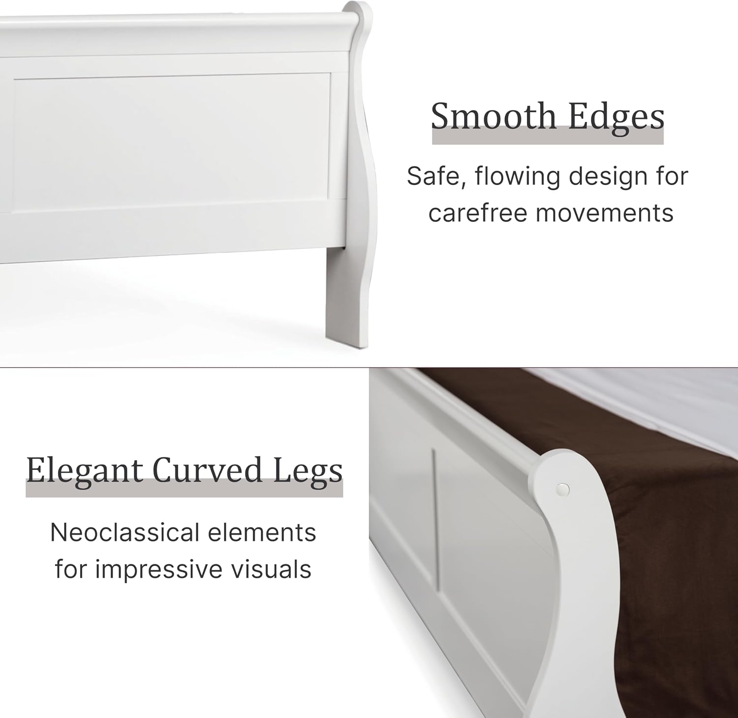 Furniture of America Toni Transitional Solid Wood Panel Queen Bed in White