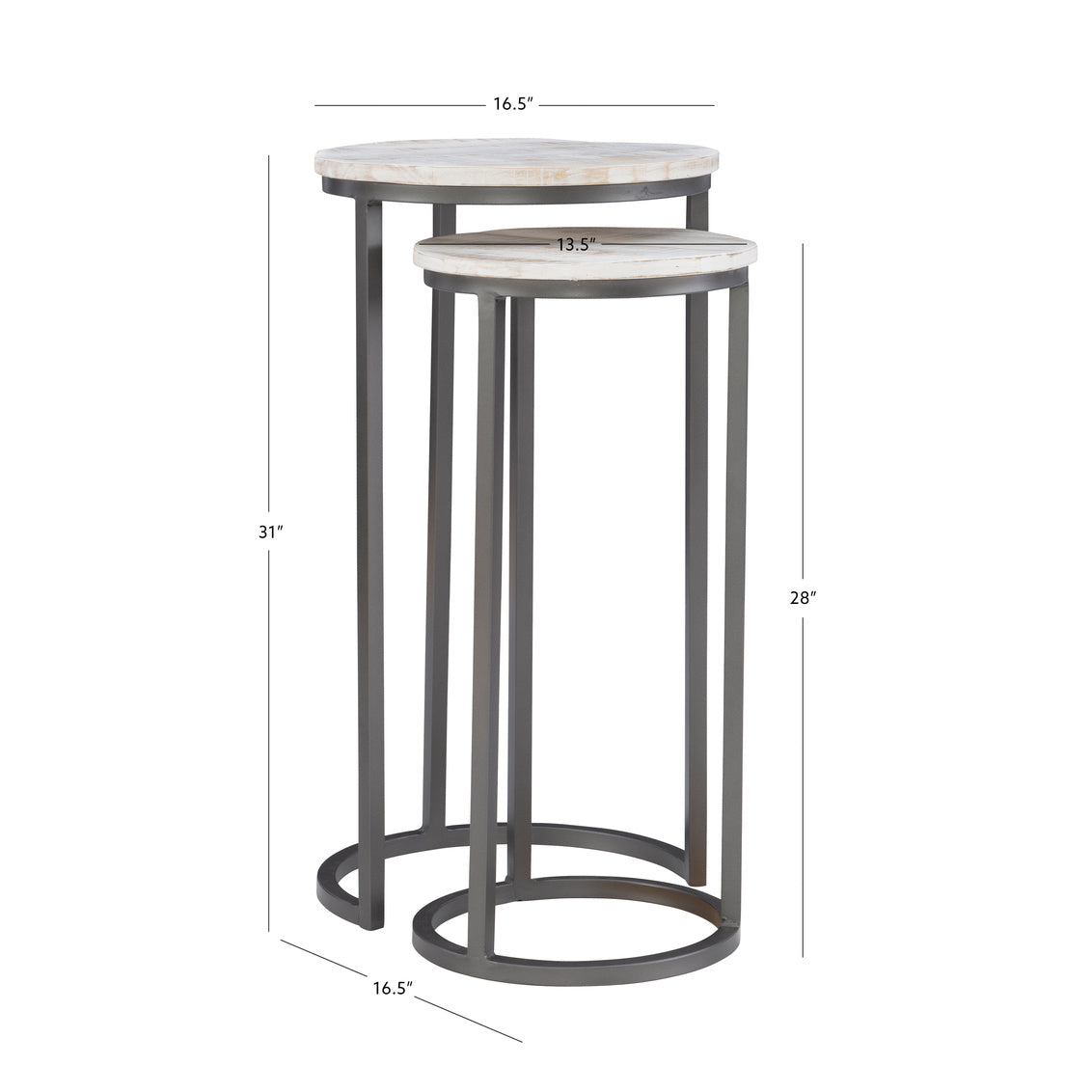 Wynter White Nesting Tables Set of 2