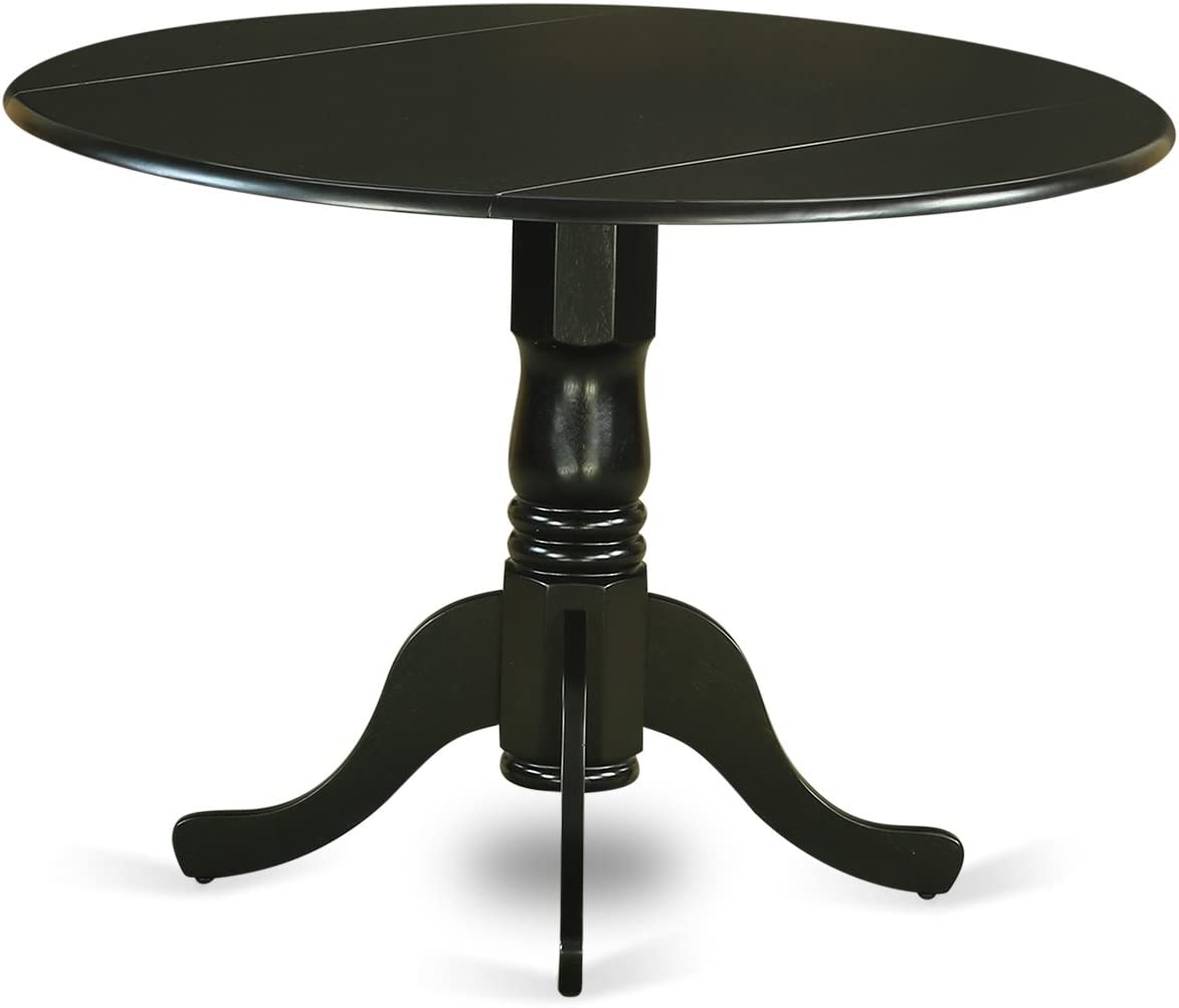 East West Furniture DLVA5-BLK-W Dining Table Set, 5-Piece