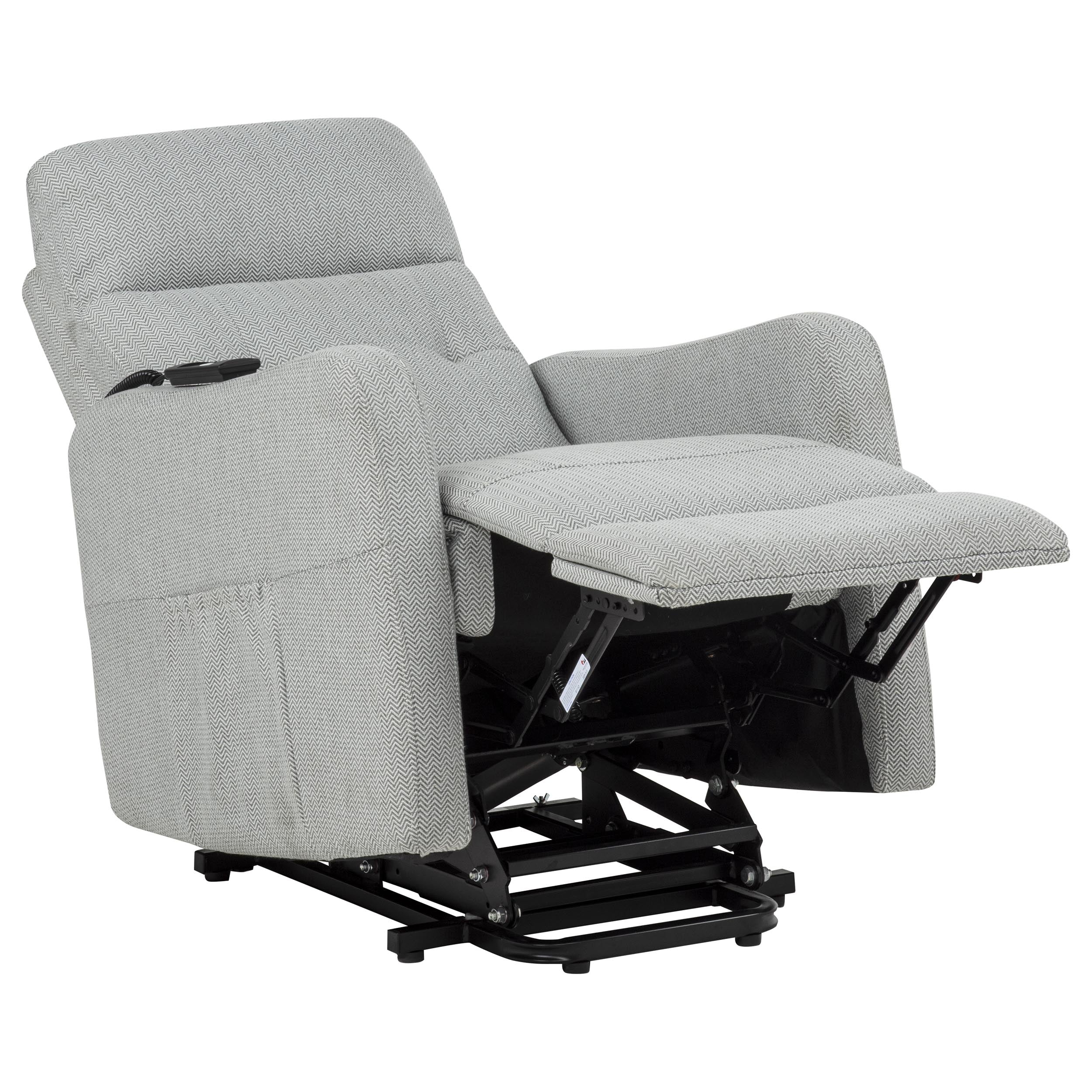 Dayes Upholstered Power Lift Recliner Chair Light Grey