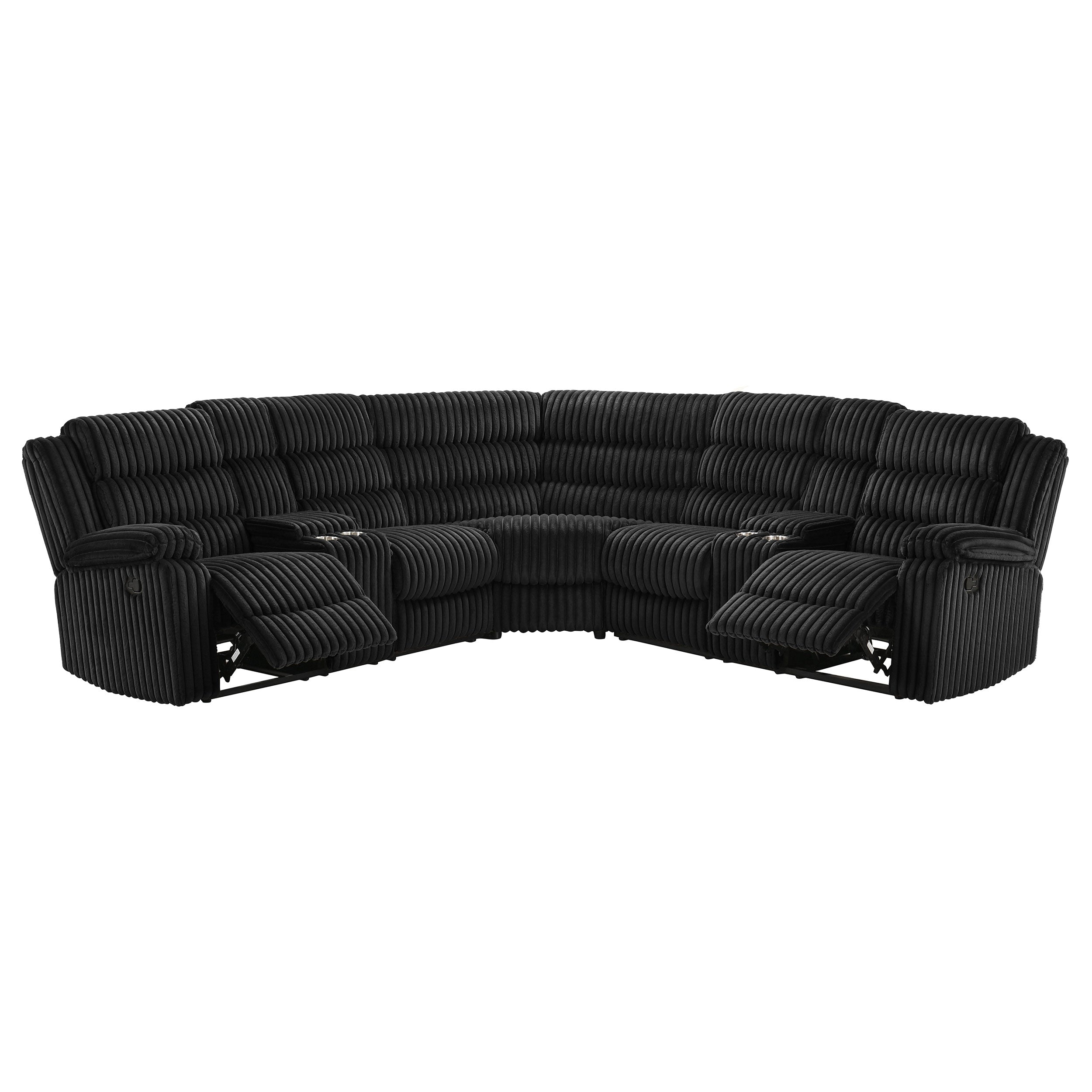 Atkinson Reclining Sectional Sofa - Black