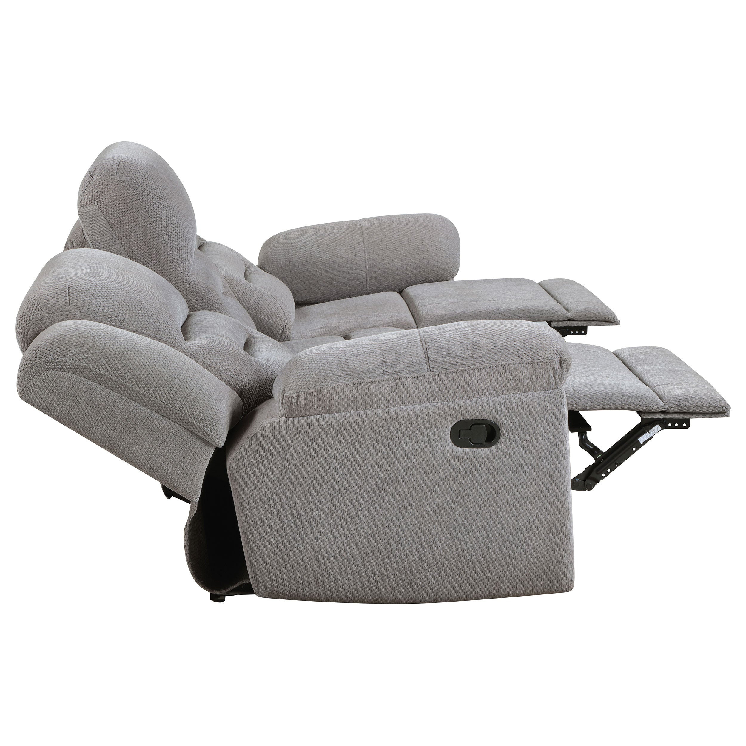 Gilson 3-piece Chenille Upholstered Reclining Sofa Set In Grey