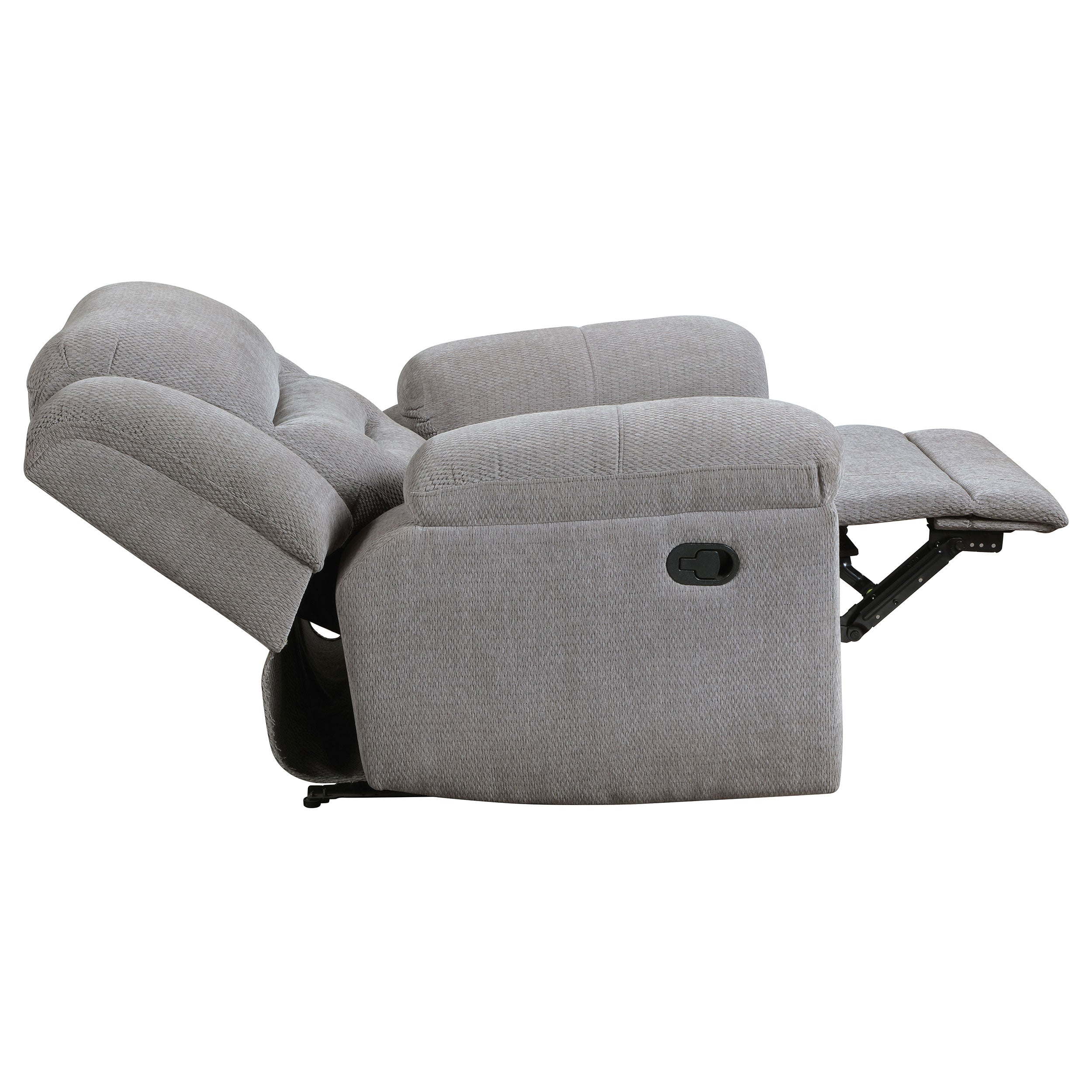 Gilson 3-piece Chenille Upholstered Reclining Sofa Set In Grey