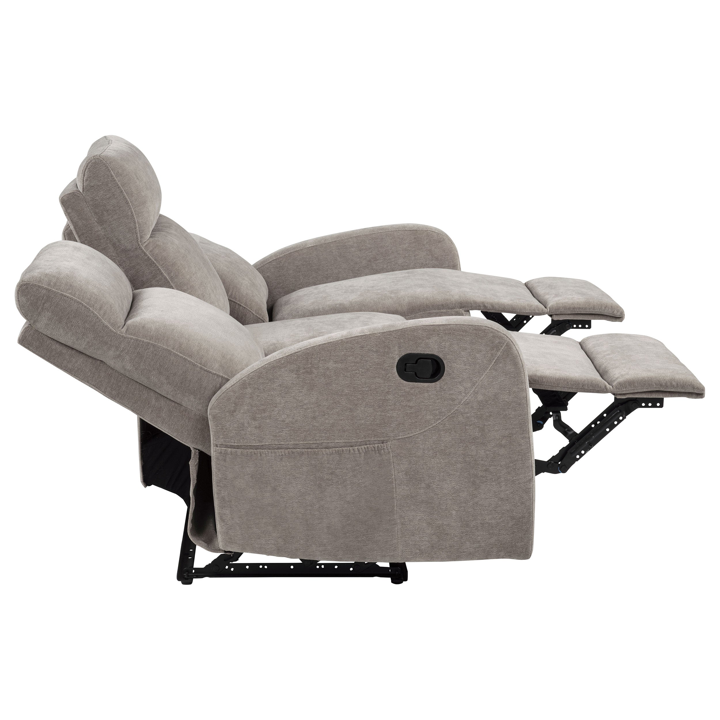 Hamilton 2-piece Chenille Manual Reclining Sofa Set Sand