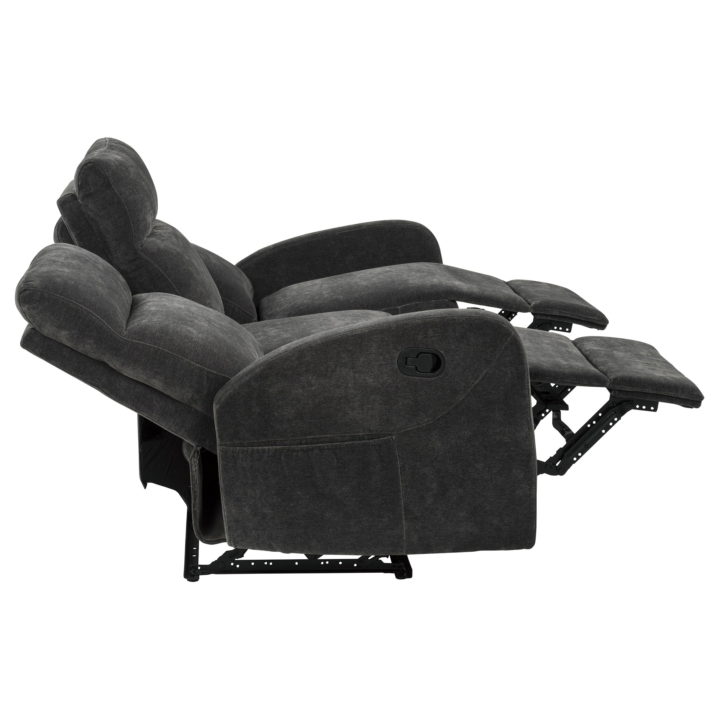 Hamilton 3-piece Chenille Manual Reclining Sofa Set Charcoal Grey