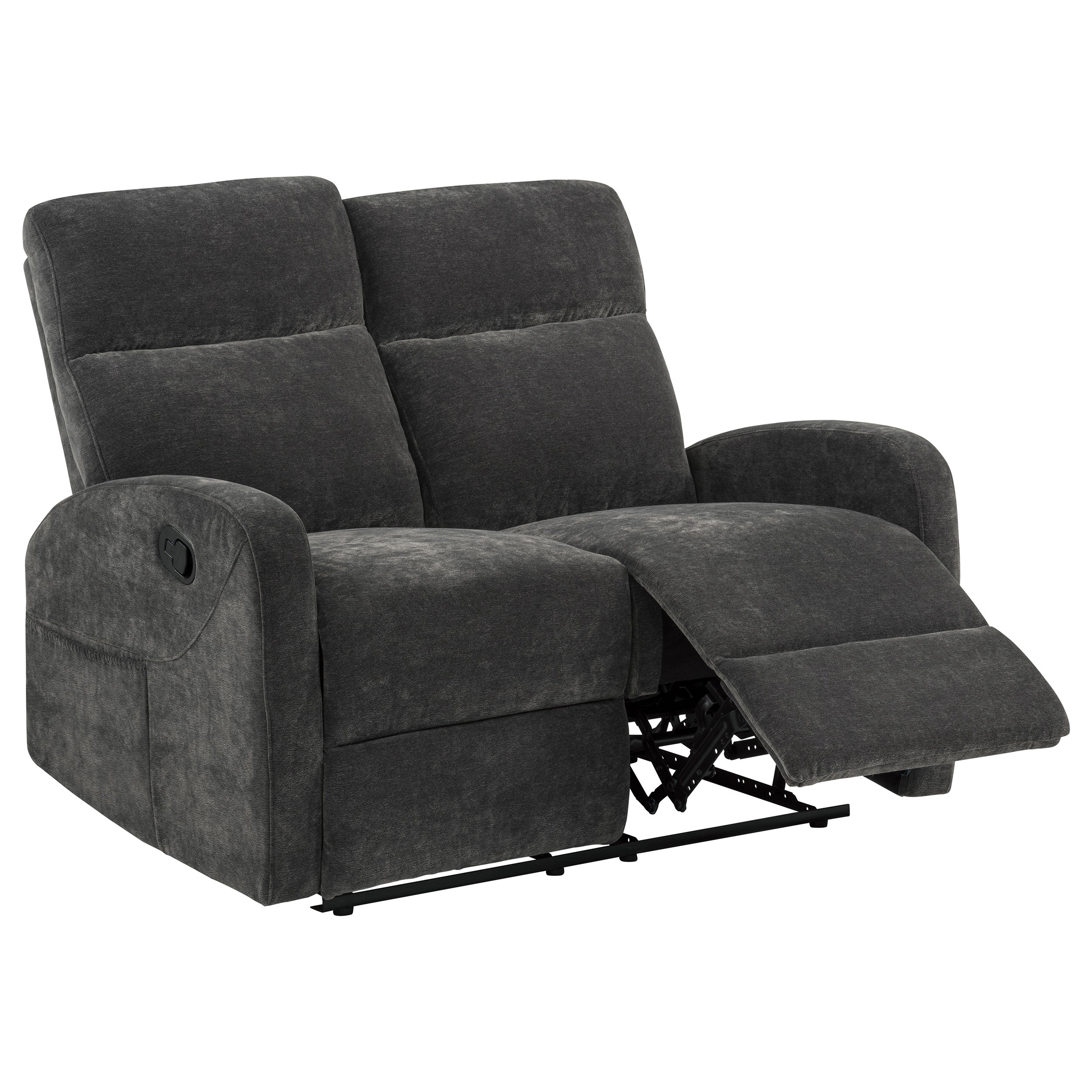 Hamilton 3-piece Chenille Manual Reclining Sofa Set Charcoal Grey