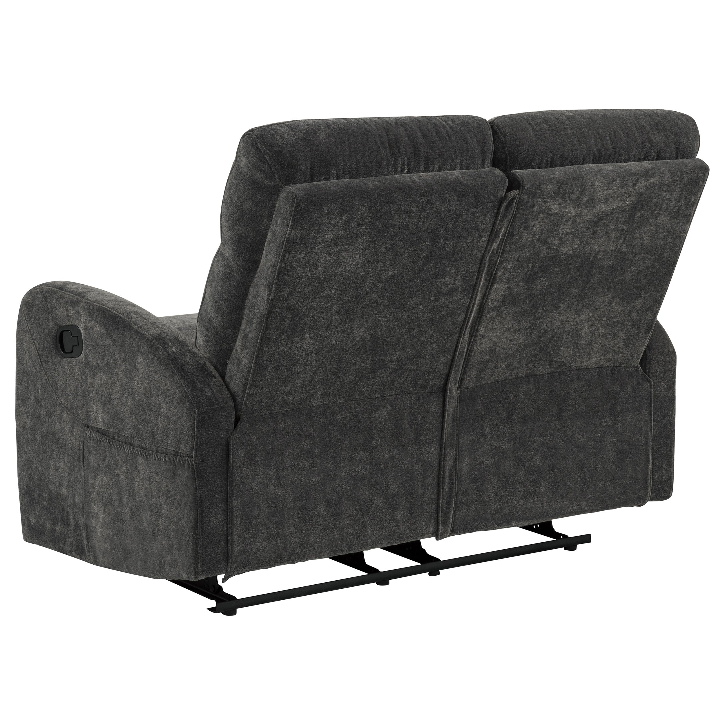 Hamilton 3-piece Chenille Manual Reclining Sofa Set Charcoal Grey