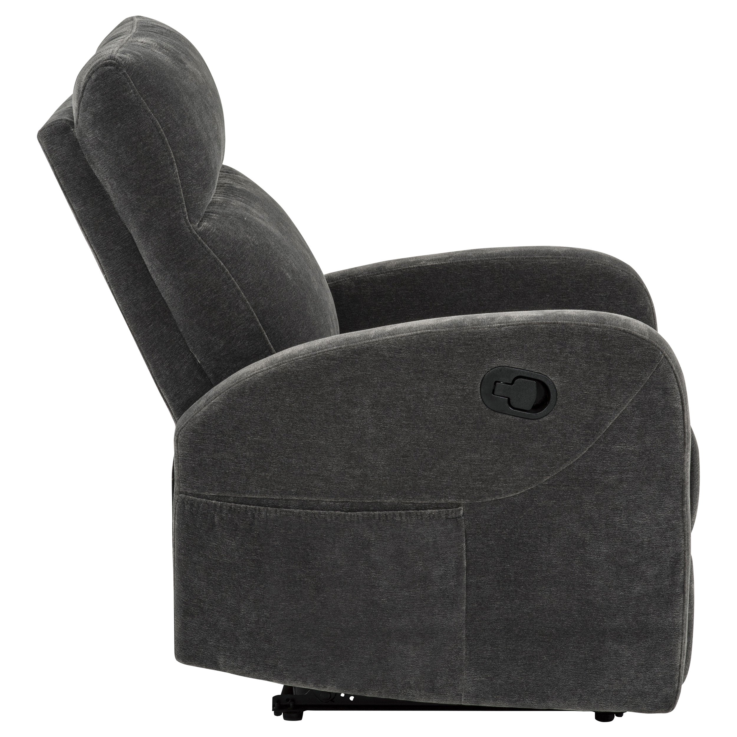 Hamilton Chenille Manual Recliner Charcoal Grey