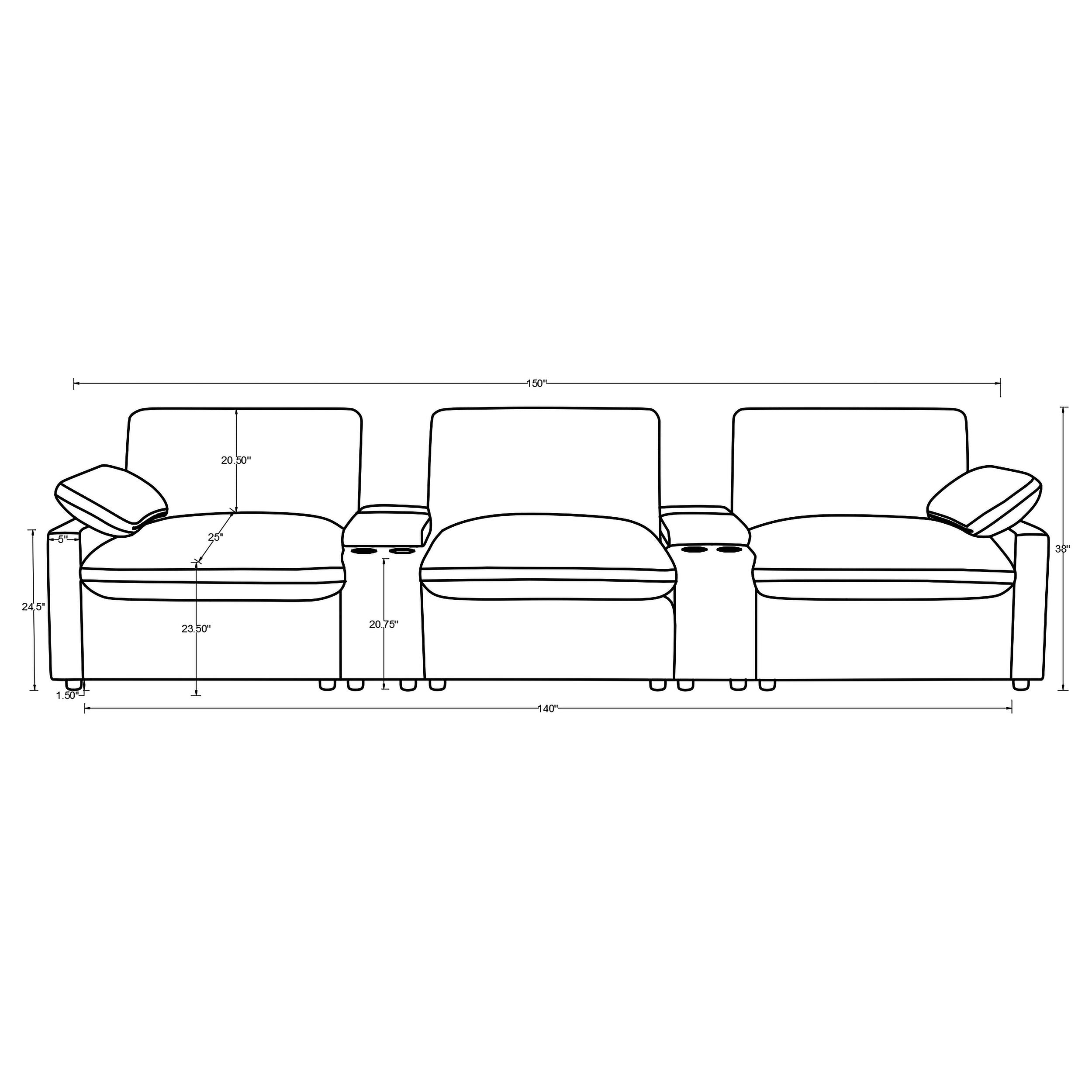Collins Power Reclining Home Theater Seating