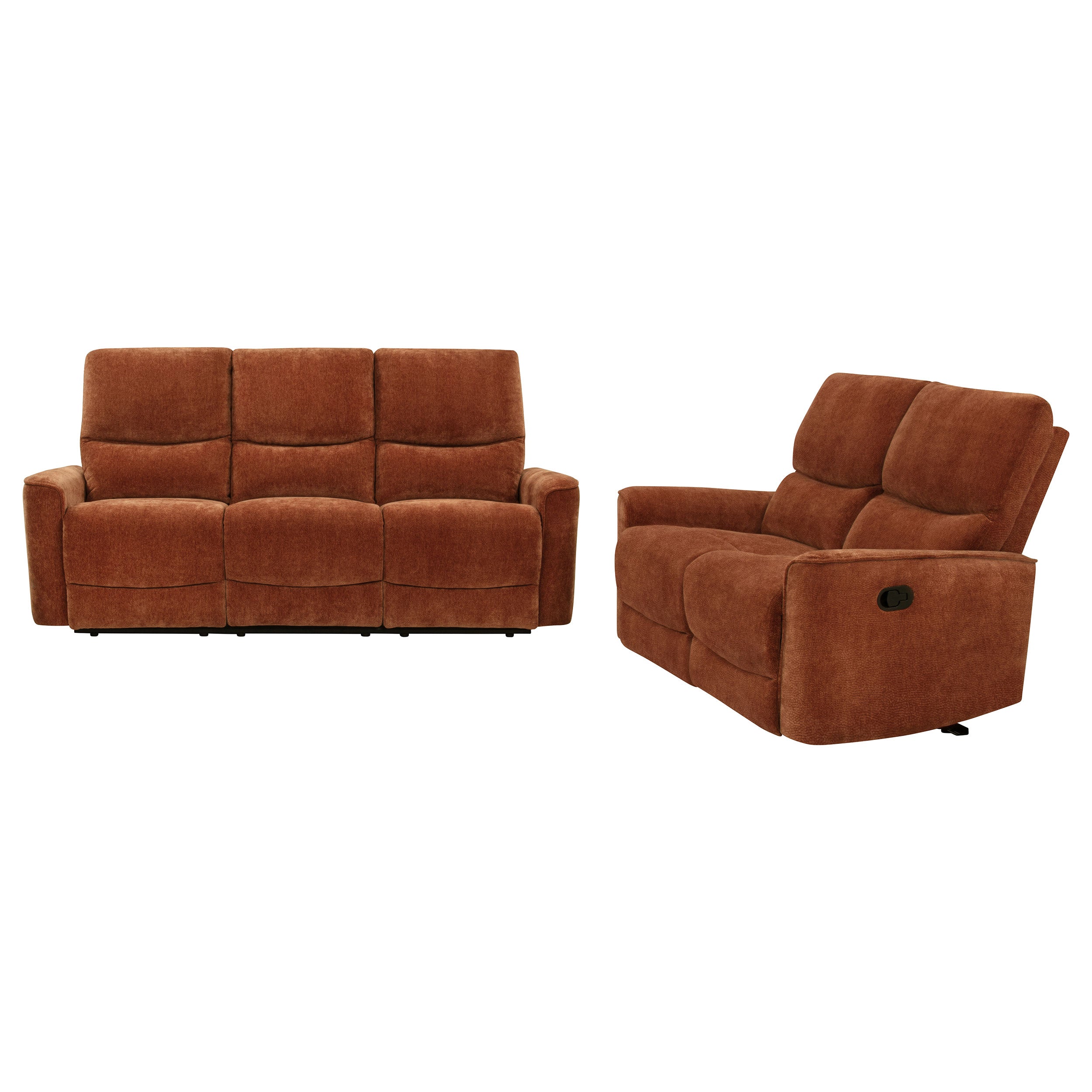Navarro Reclining Sofa Set - 2 Piece - Burnt Orange