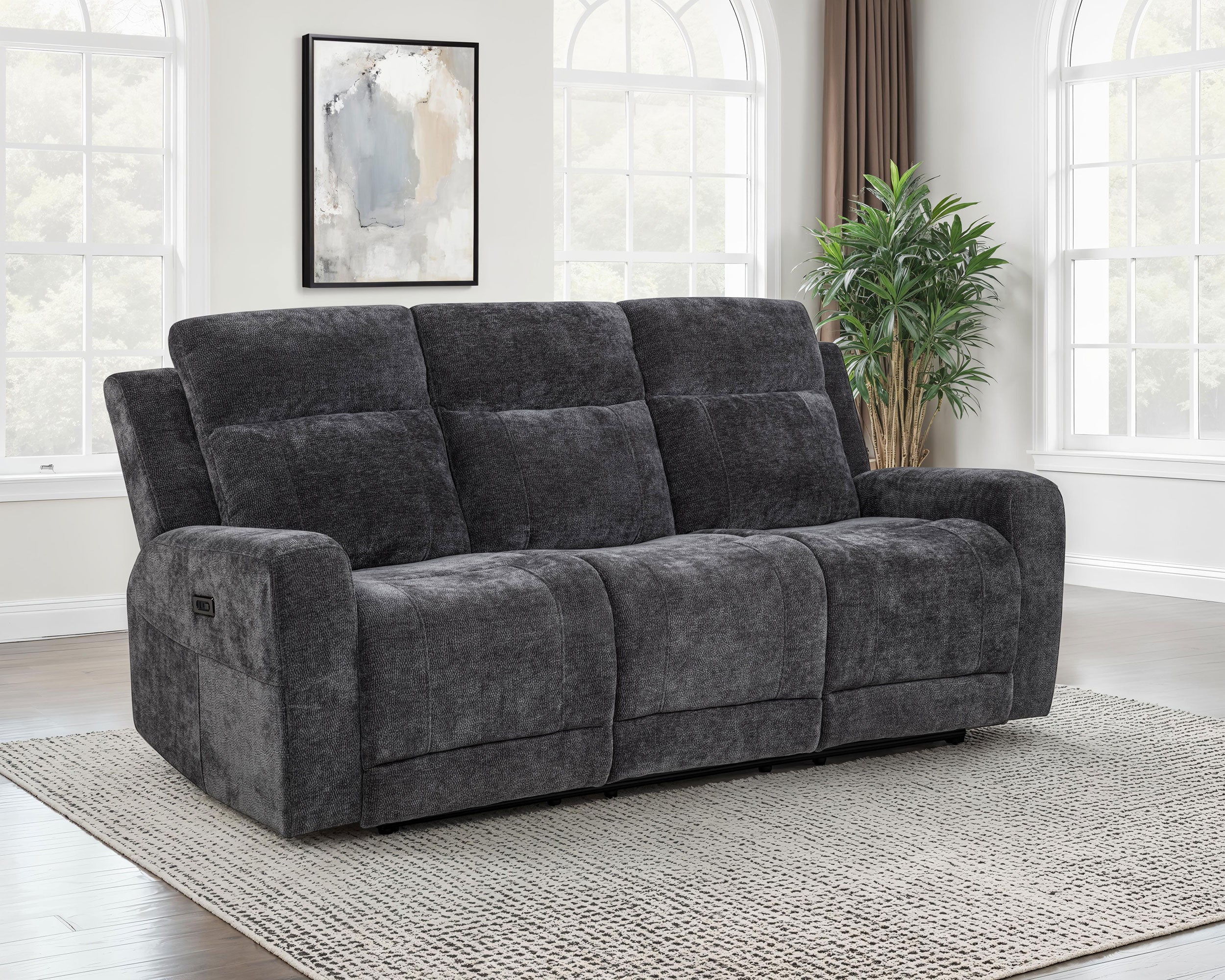 Kennett Power Reclining Sofa - Dark Grey