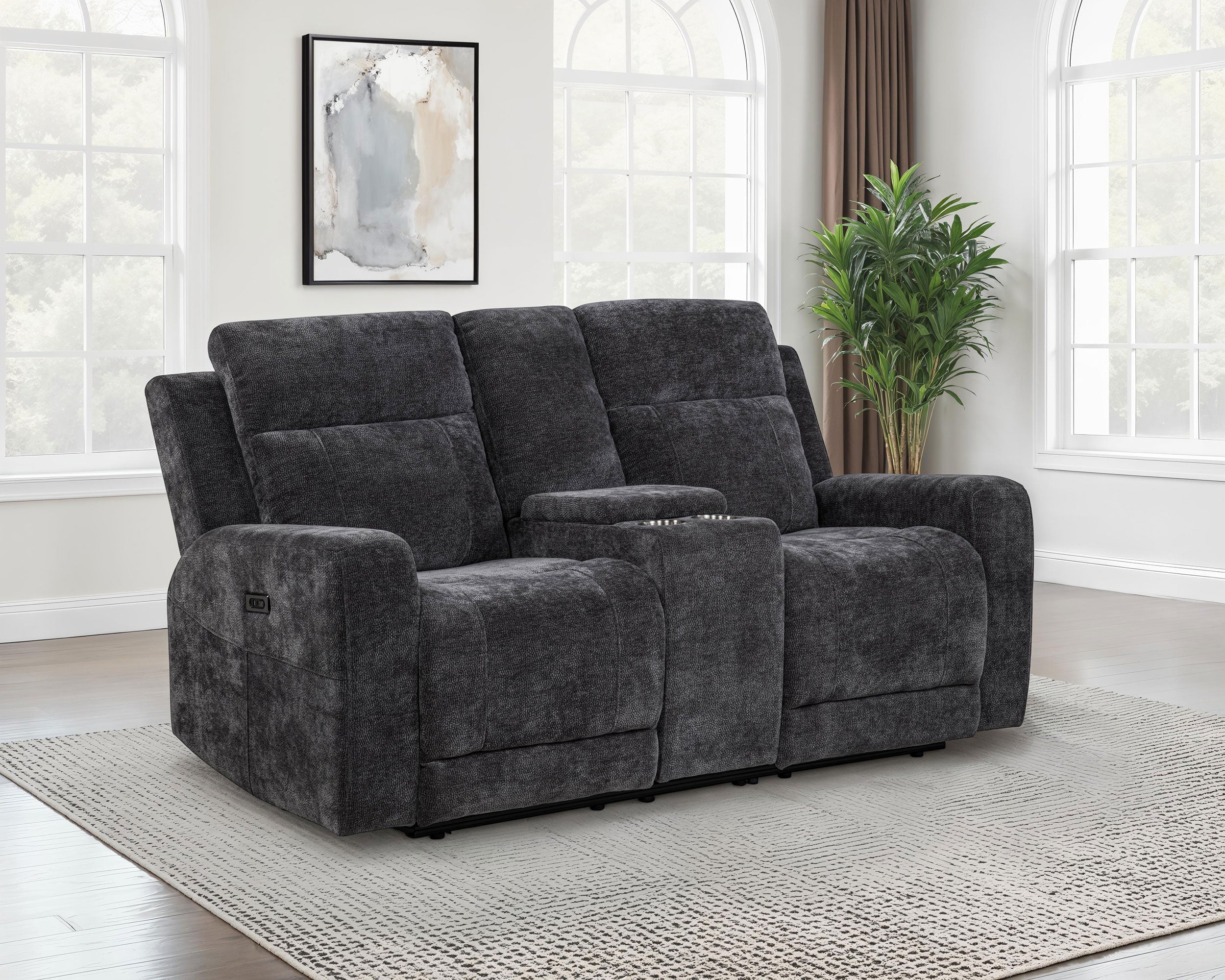 Kennett Power Reclining Loveseat - Dark Grey