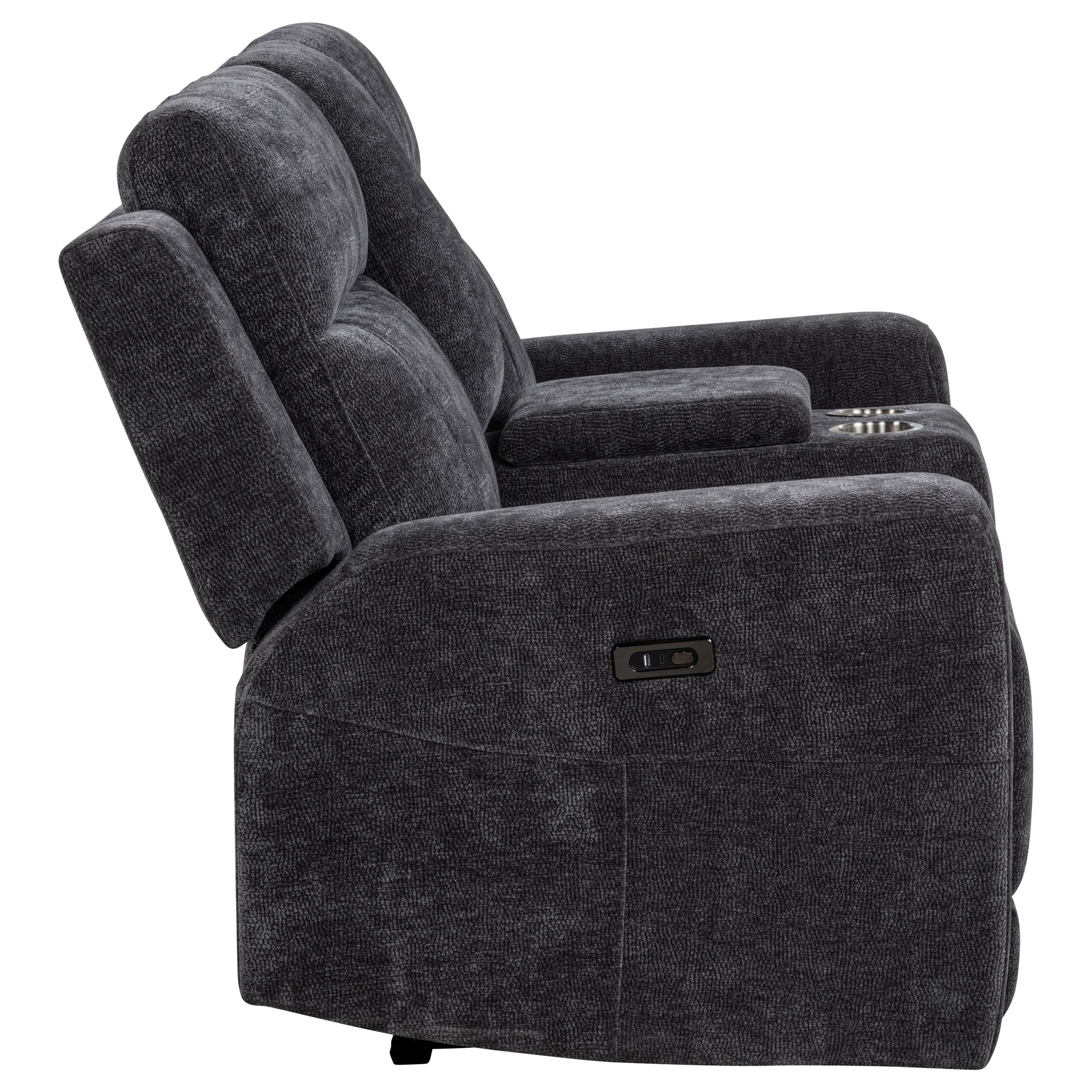 Kennett Power Reclining Loveseat - Dark Grey