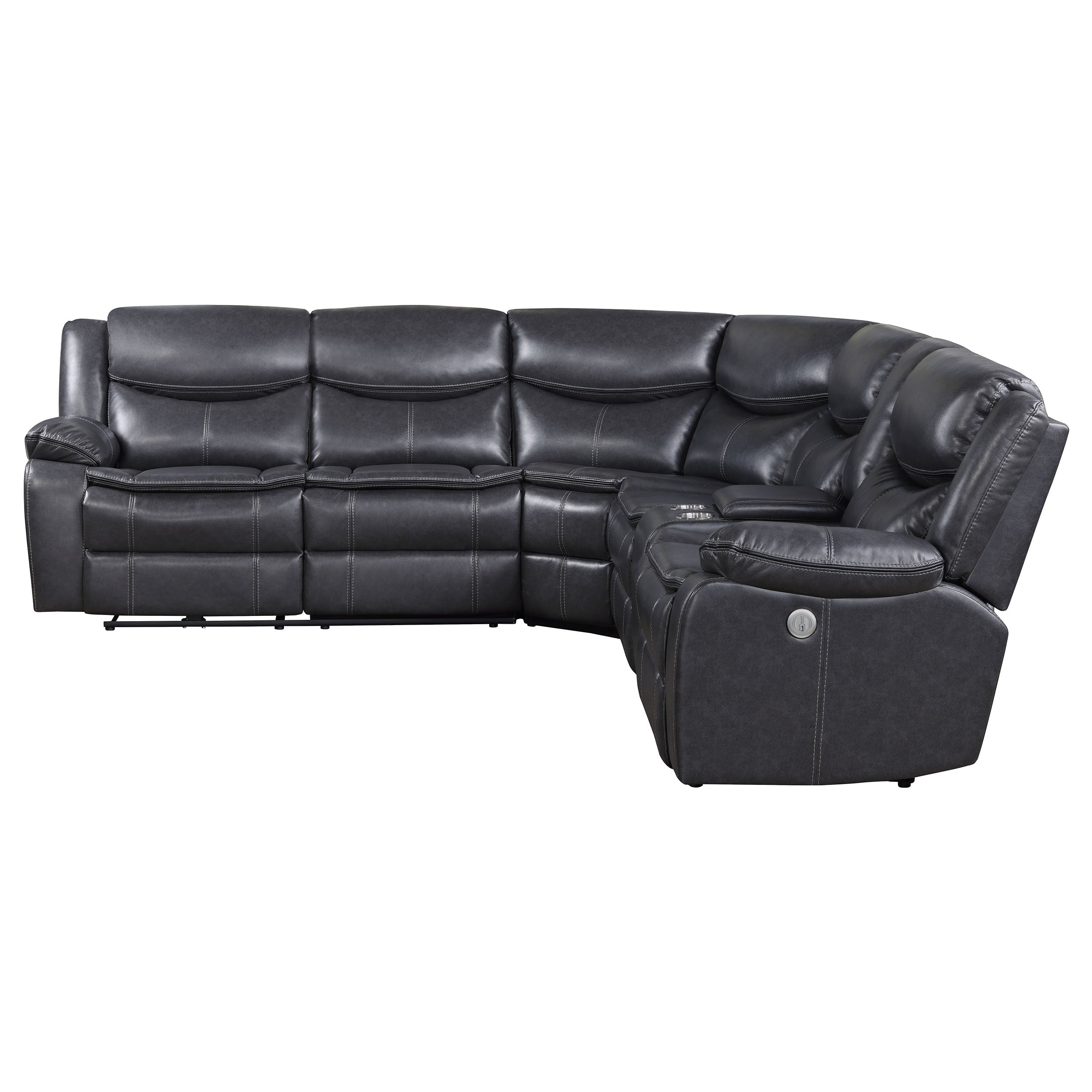 Sycamore Power Reclining Sectional Sofa - Dark Grey