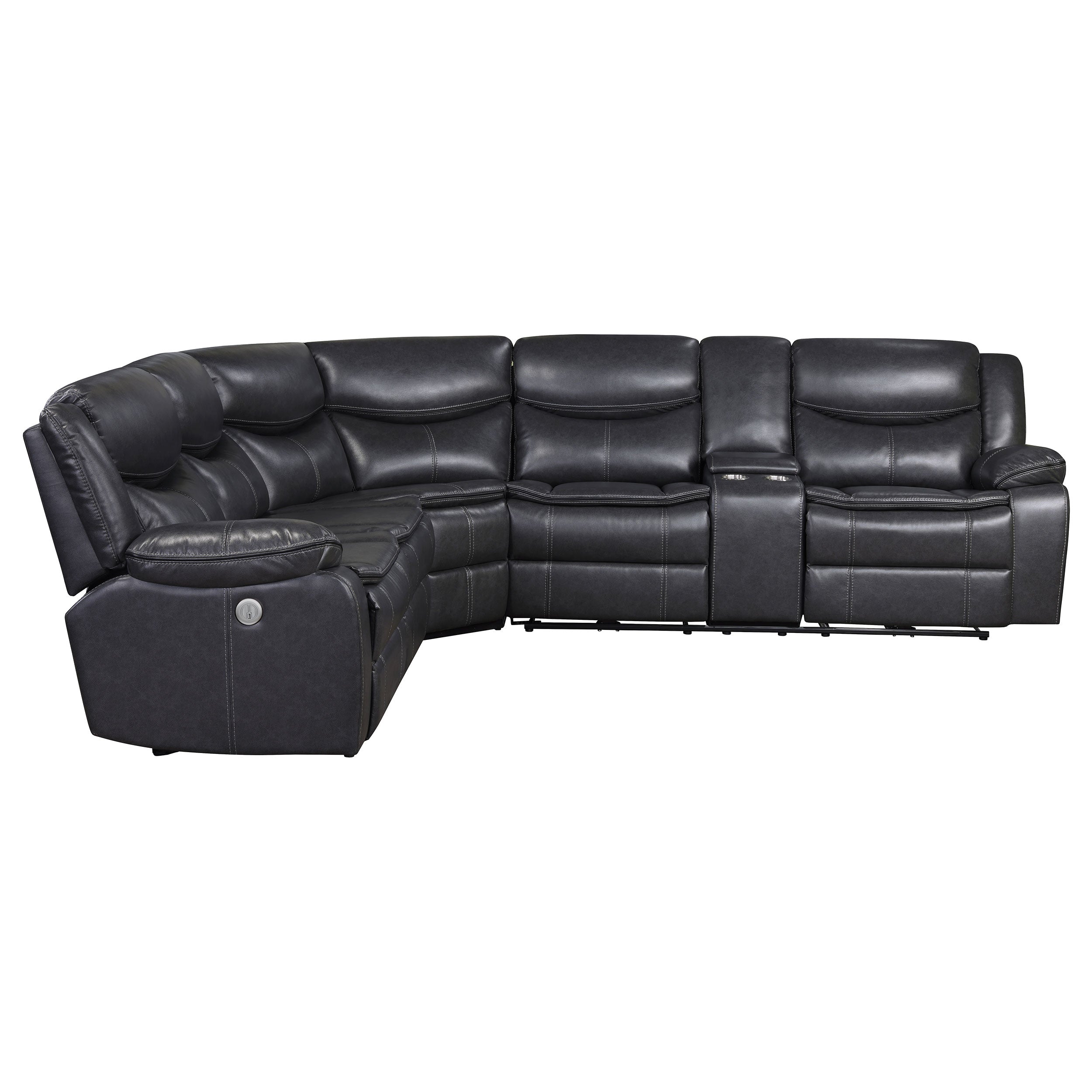Sycamore Power Reclining Sectional Sofa - Dark Grey